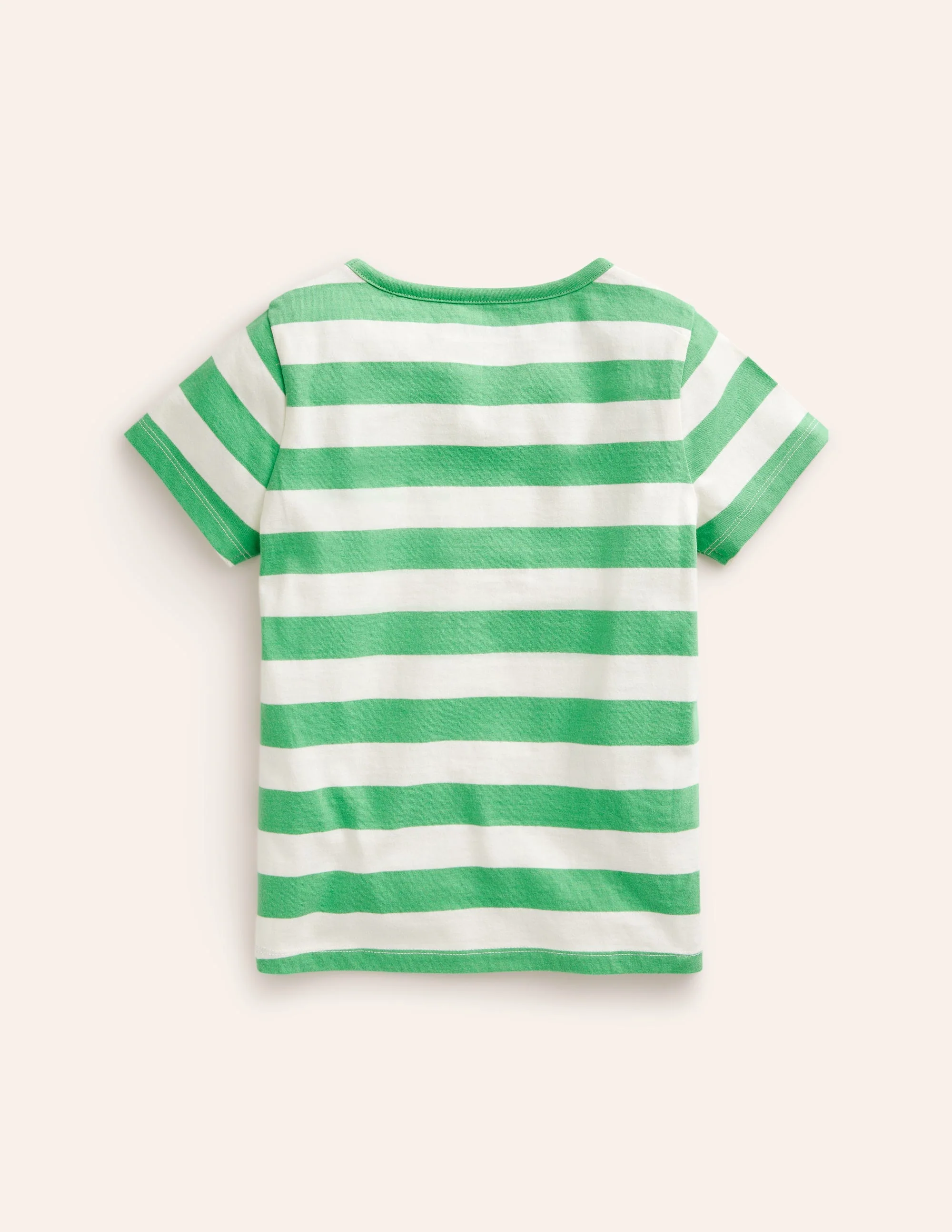 Kurzärmeliges T-Shirt mit Applikation-Rosa/Naturweiß Luchs - Image 2