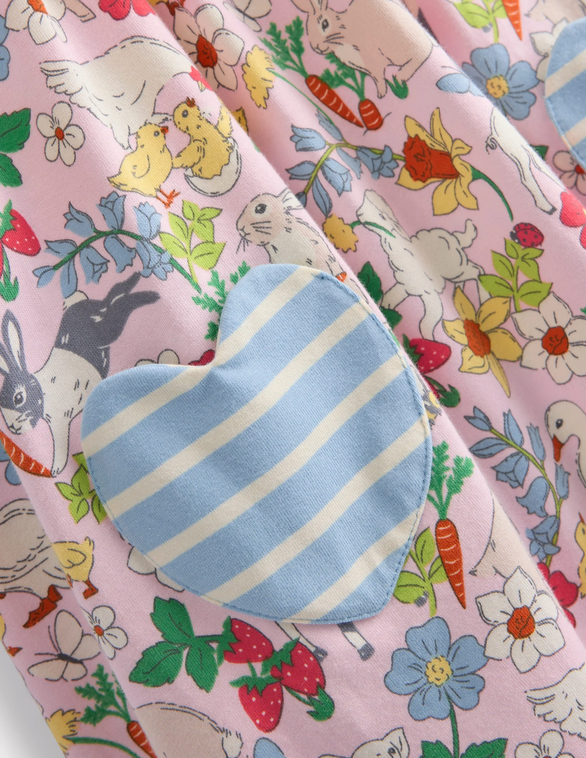 Kurzärmeliges Tunika-Set mit Muster-Französisches Rosa Frühlingswiese - Image 3