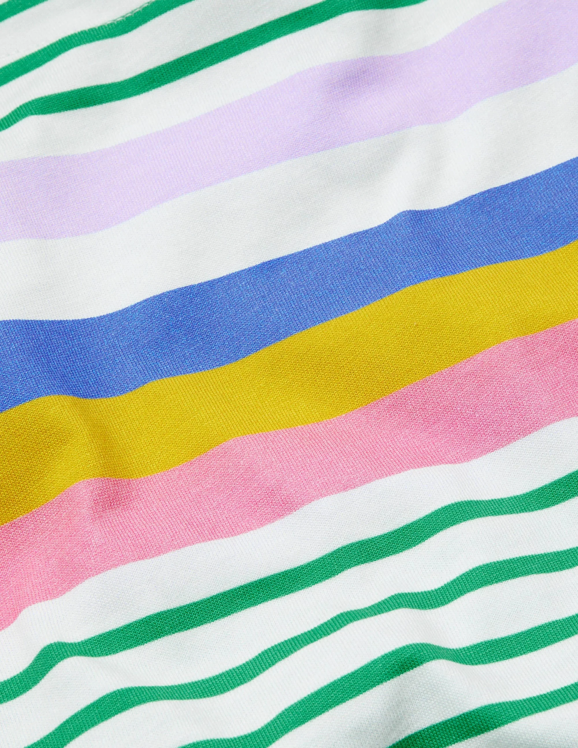Kurzärmliges Bretonshirt-Baumgrün/Flieder, Regenbogen - Image 3