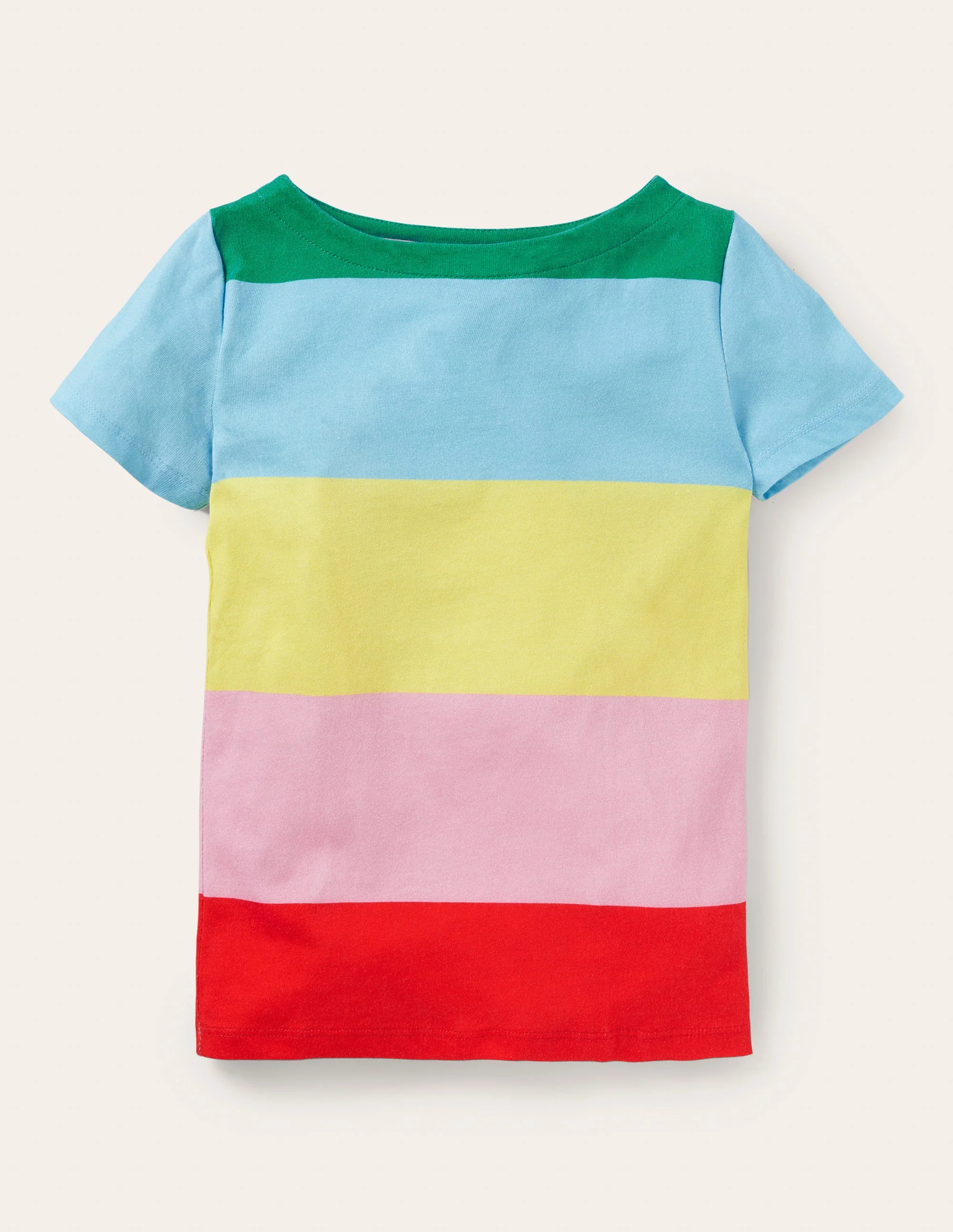 Kurzärmliges Bretonshirt-Bunt, Gestreift