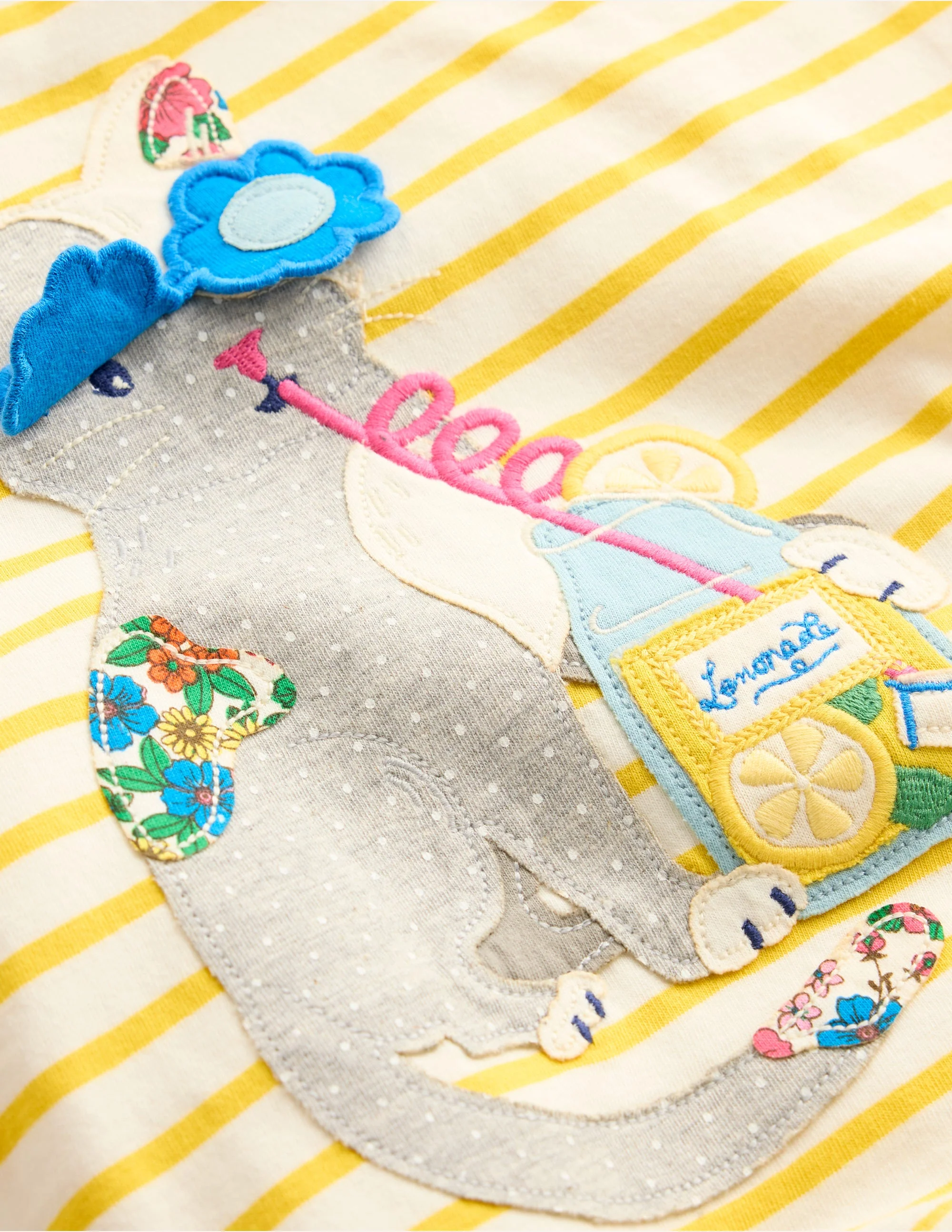 Kurzärmliges Oberteil mit Aufklappdetail-Ananas Gelbe Streifen Katze - Image 3