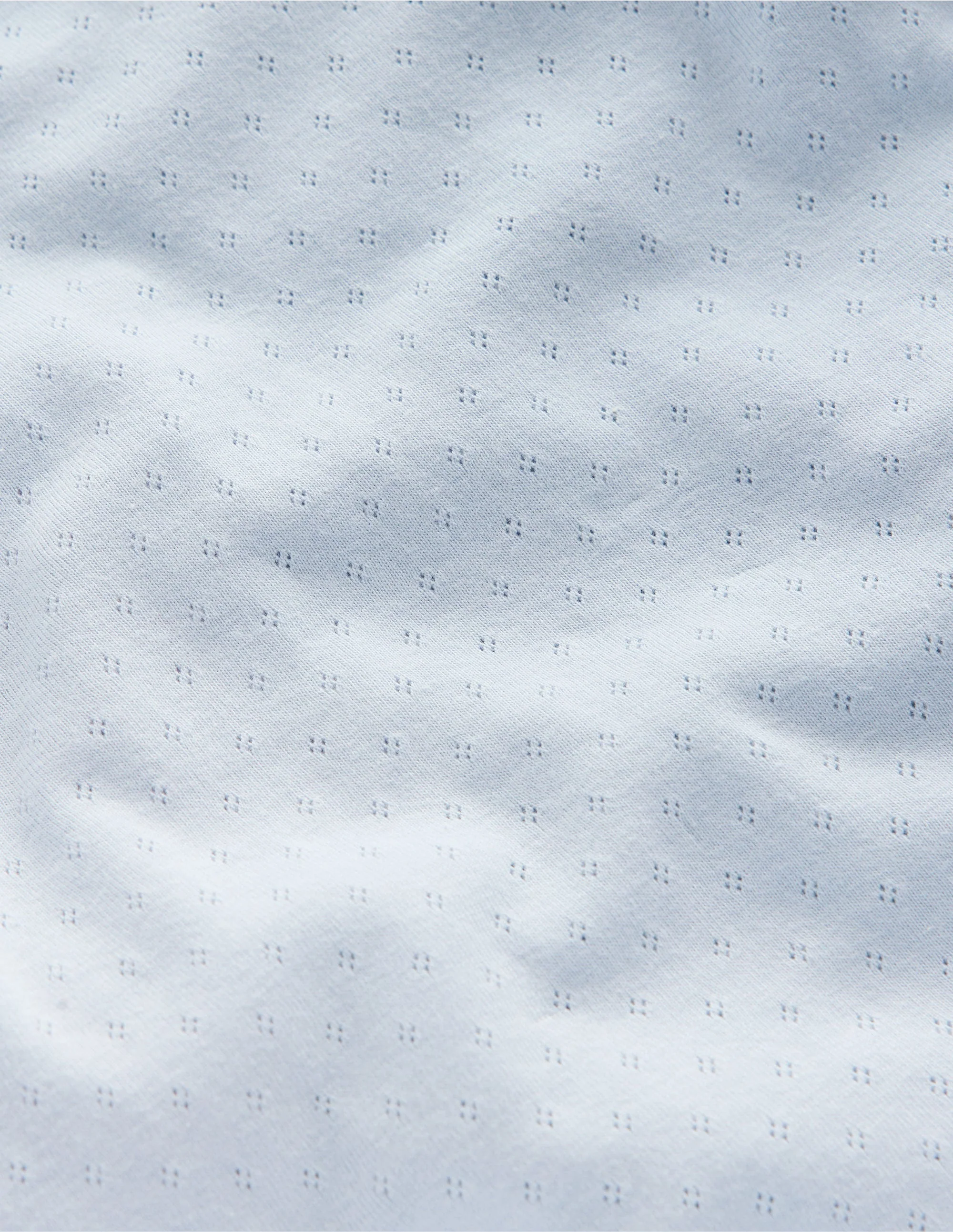 Kurzärmliges Pointelle-Oberteil-Blau - Image 3