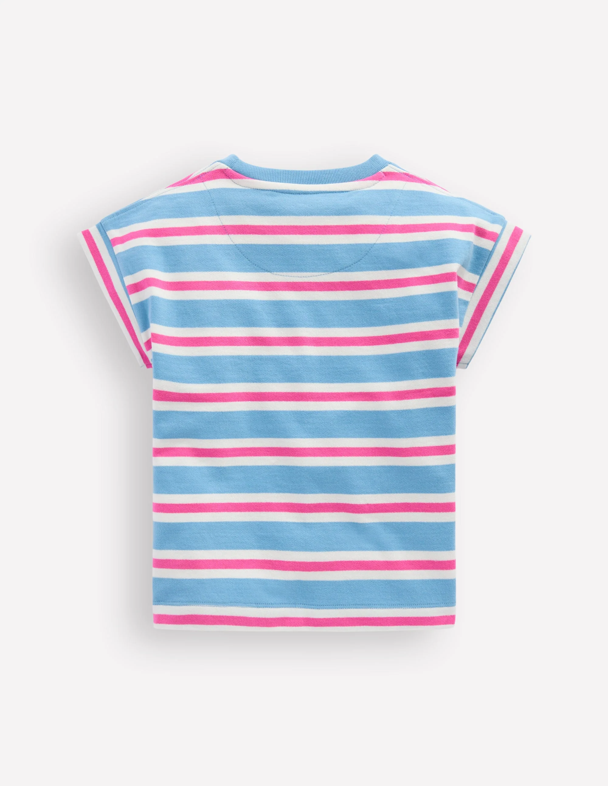 Kurzärmliges Sweatshirt-Blau Streifen - Image 3
