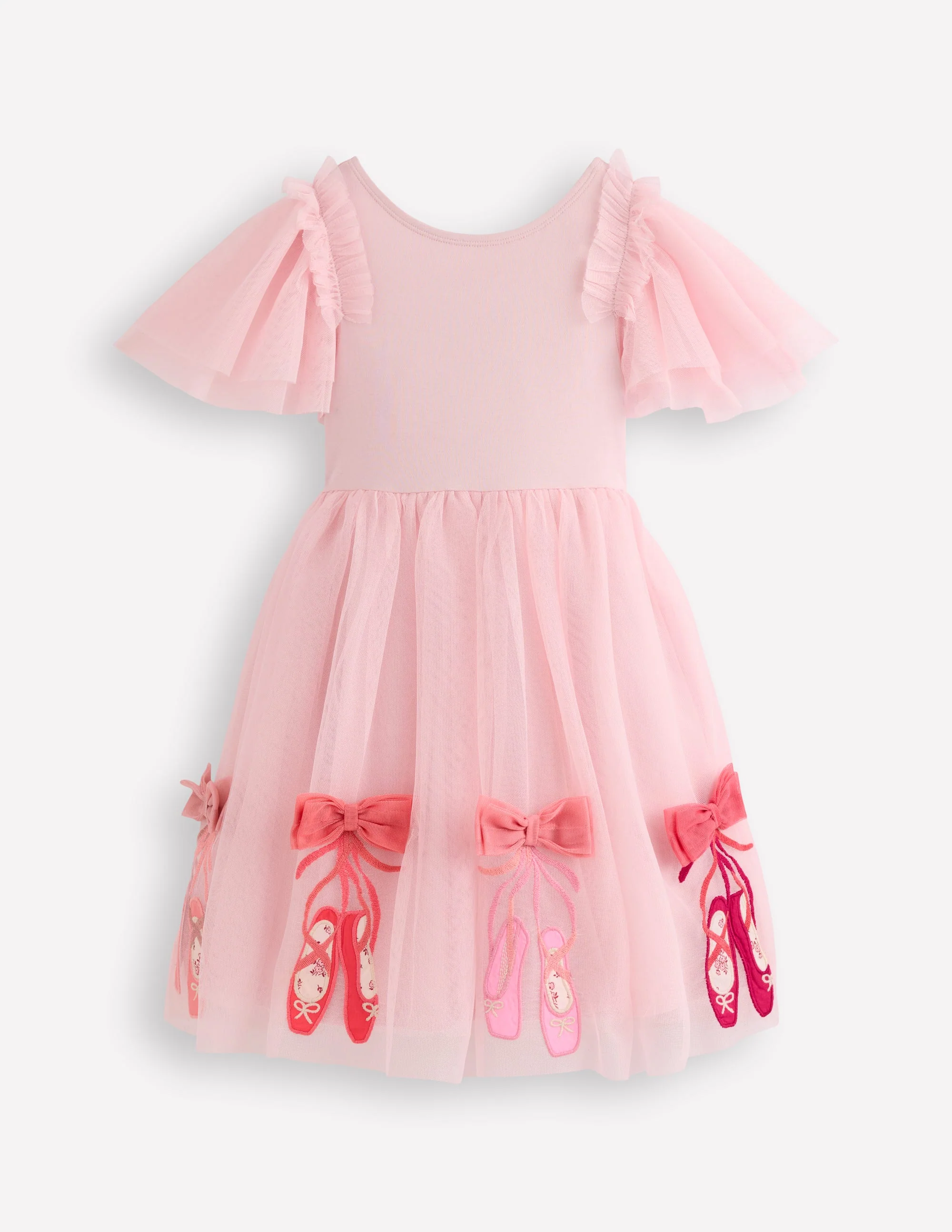 Kurzärmliges Tüllkleid mit Logo-Französisches Rosa Ballerinas - Image 2