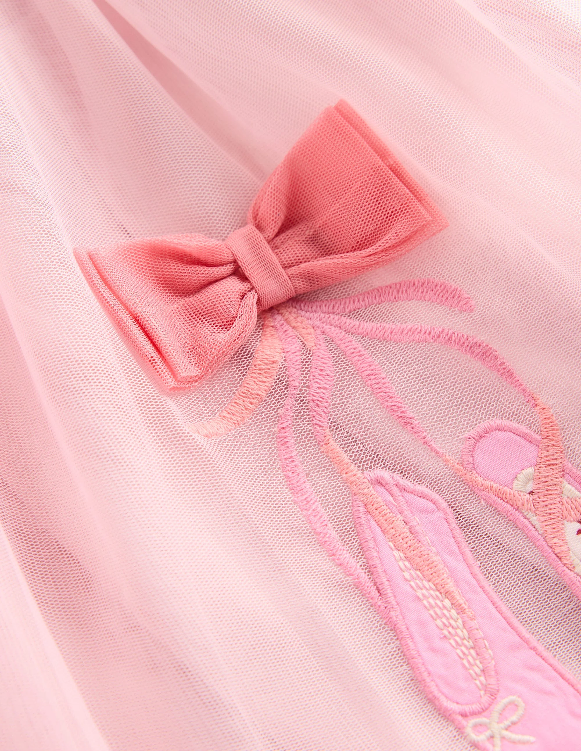 Kurzärmliges Tüllkleid mit Logo-Französisches Rosa Ballerinas - Image 4
