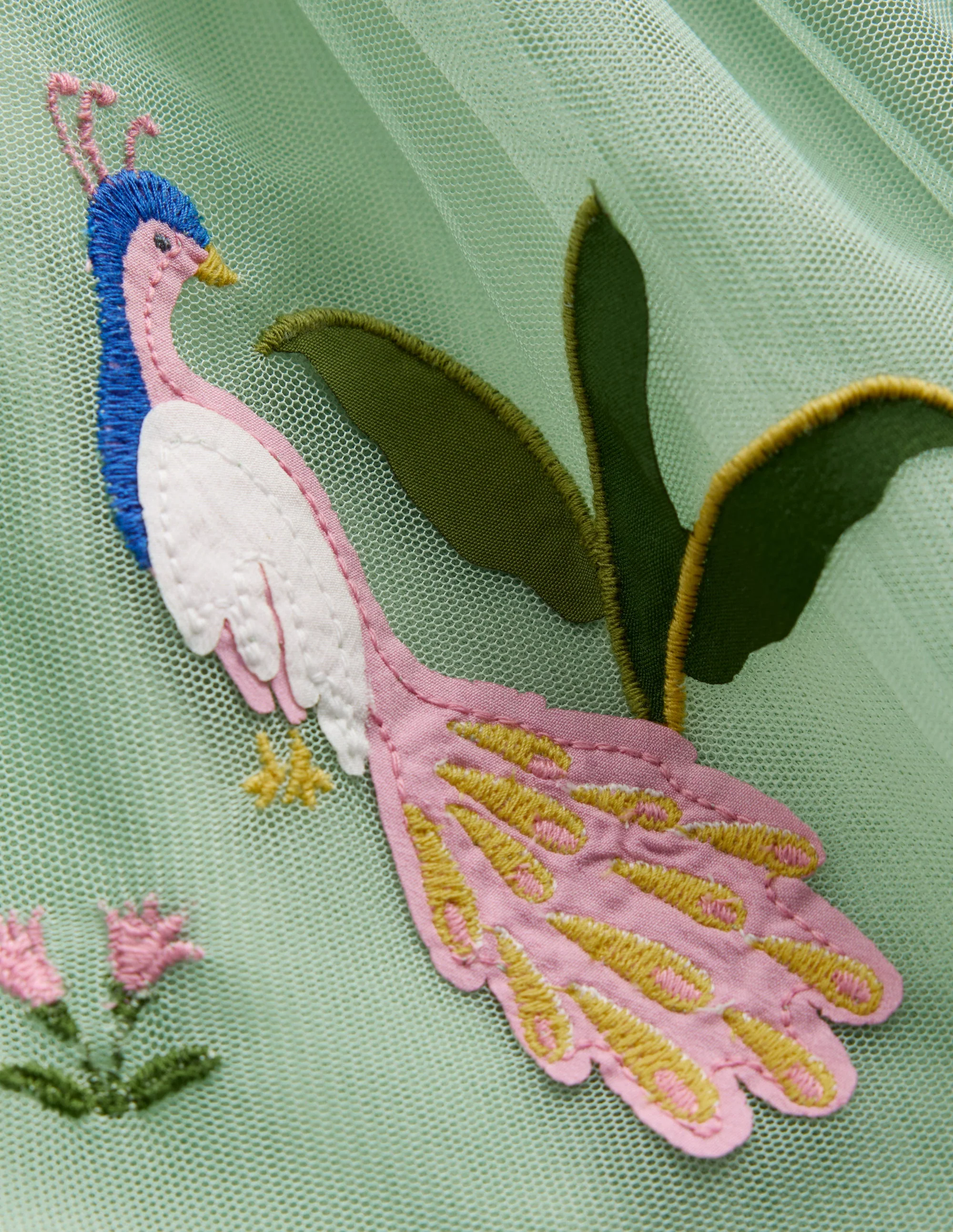 Kurzärmliges Tüllkleid mit Logo-Grün Dschungeltiere - Image 3