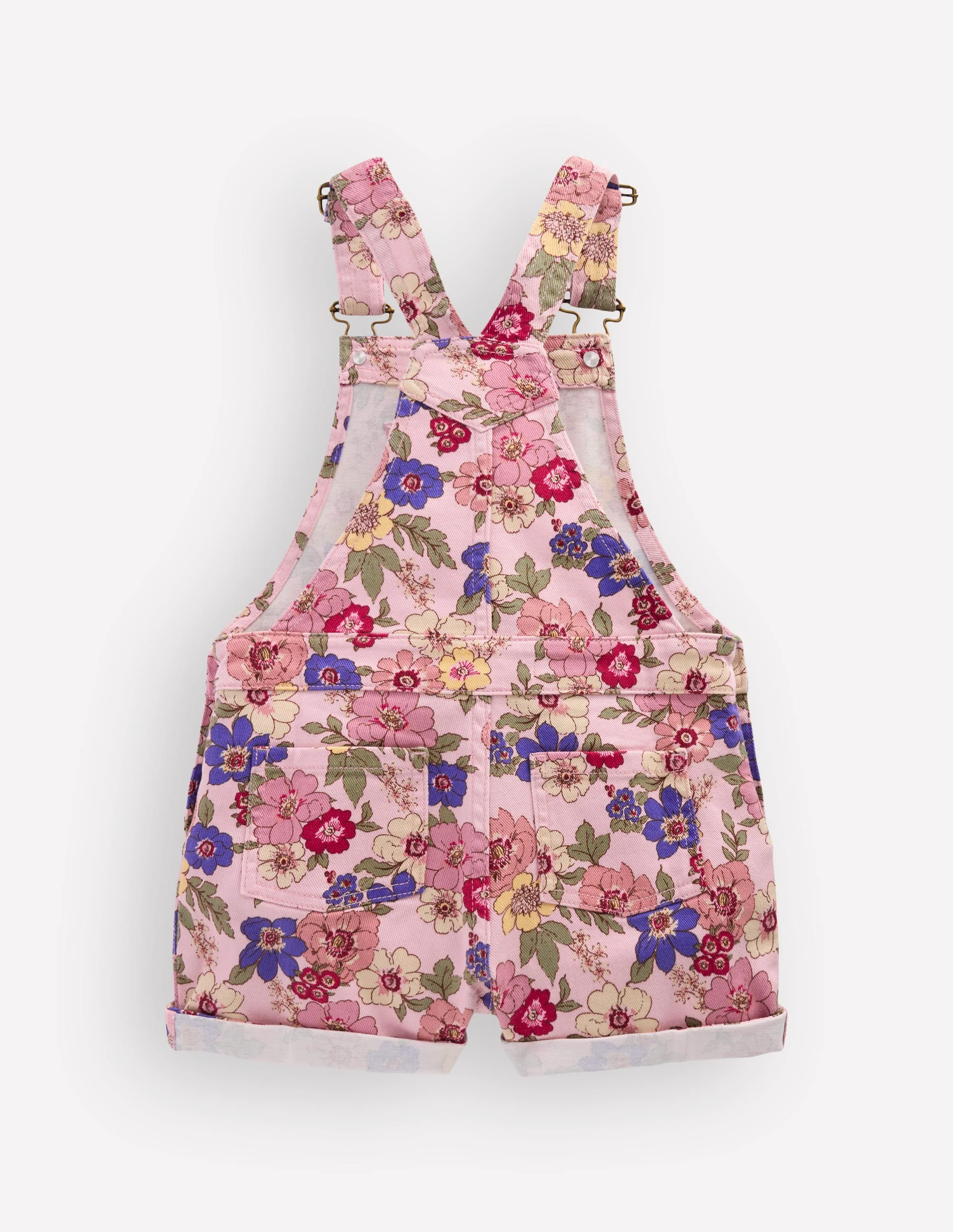 Kurze Latzhose-Rosa Blumenmuster Blüten - Image 3