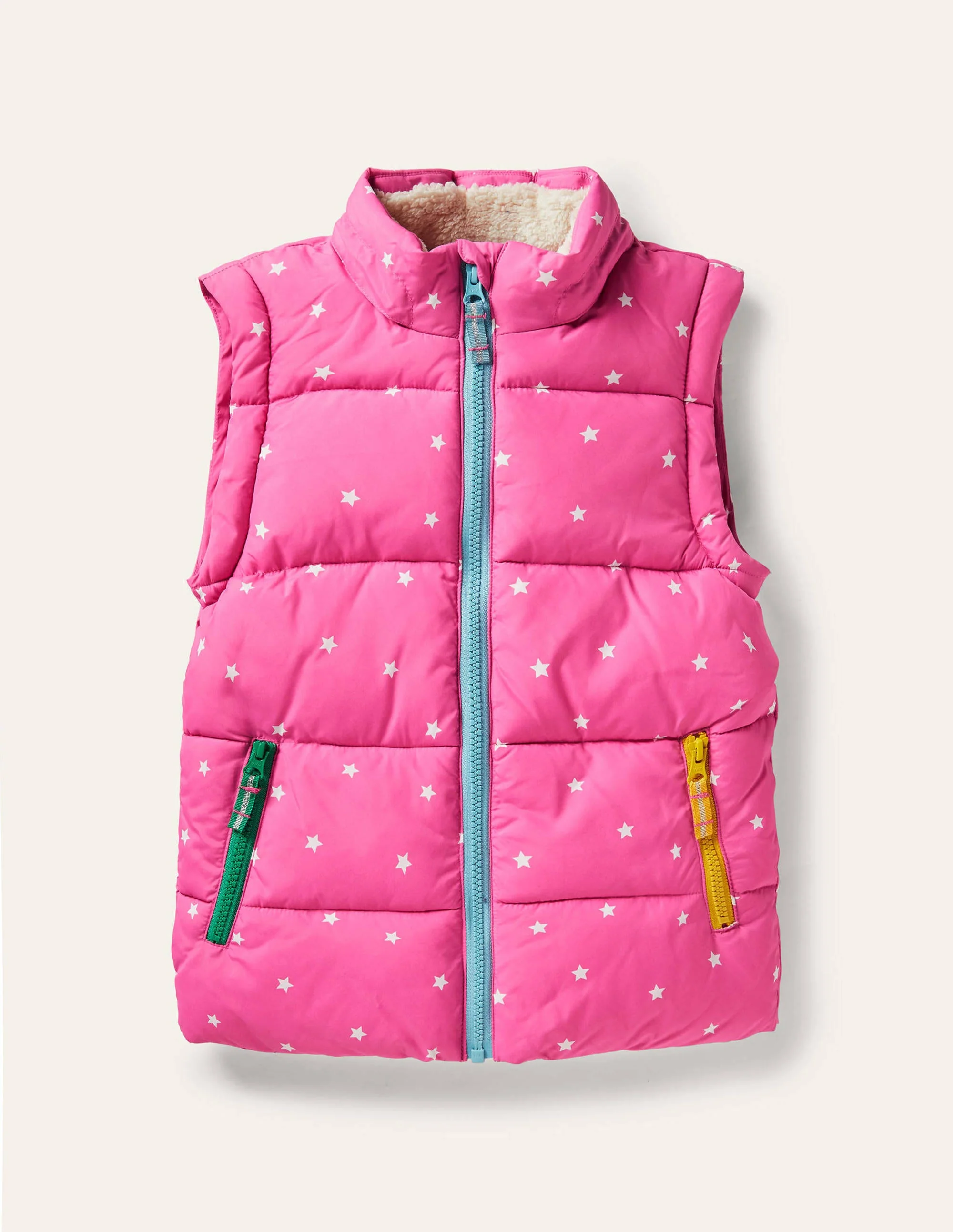 Kuschelige 2-in-1-Jacke mit Wattierung-Rosarot, Konfettisterne - Image 4