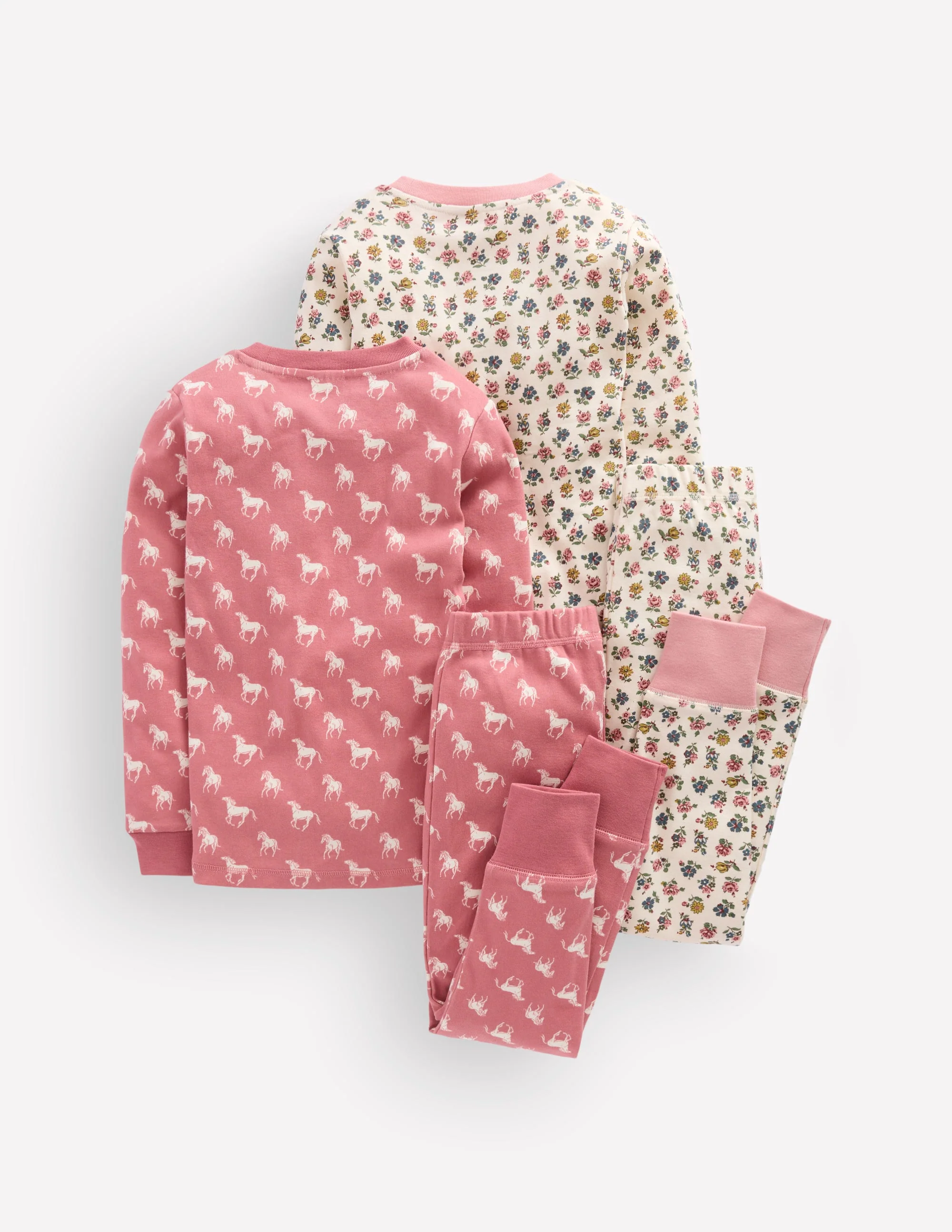 Kuschelige Schlafanzüge im Doppelpack-Vintage-Rosa Pferde - Image 2