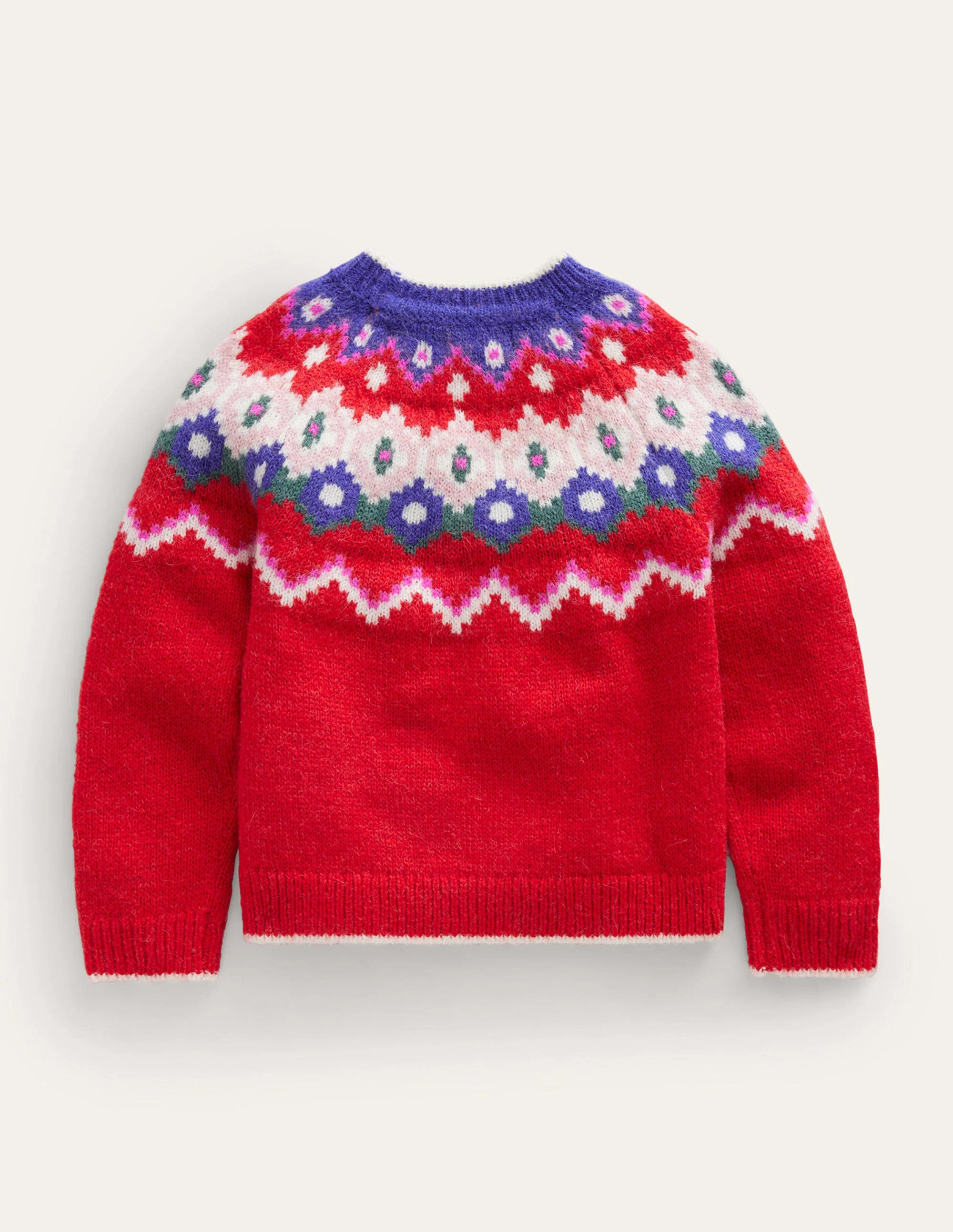 Kuscheliger Fair-Isle-Pullover-Marmeladenrot - Image 2