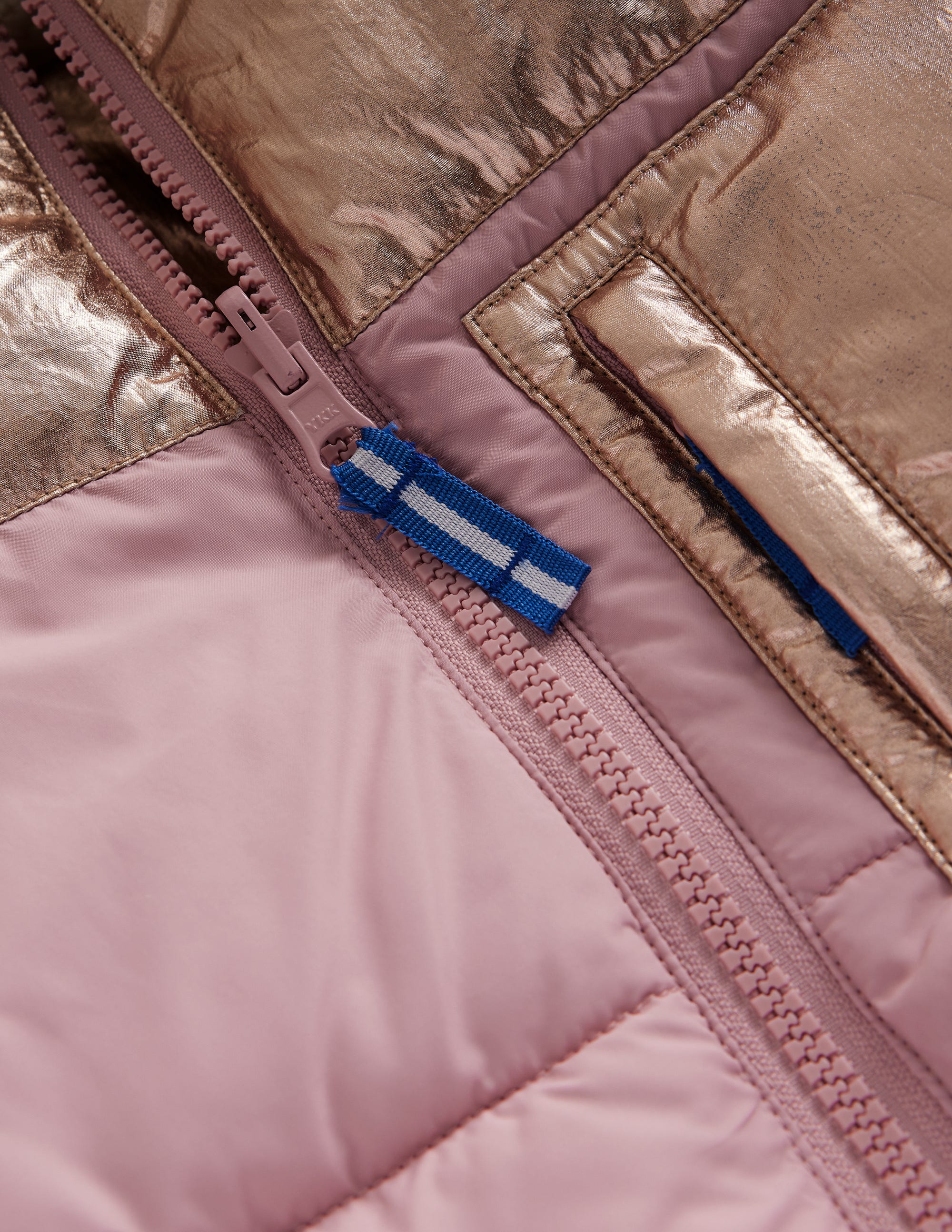 Kuscheliger Teddyfellmantel zum Wenden-Rosa Metallic Blockfarben - Image 3