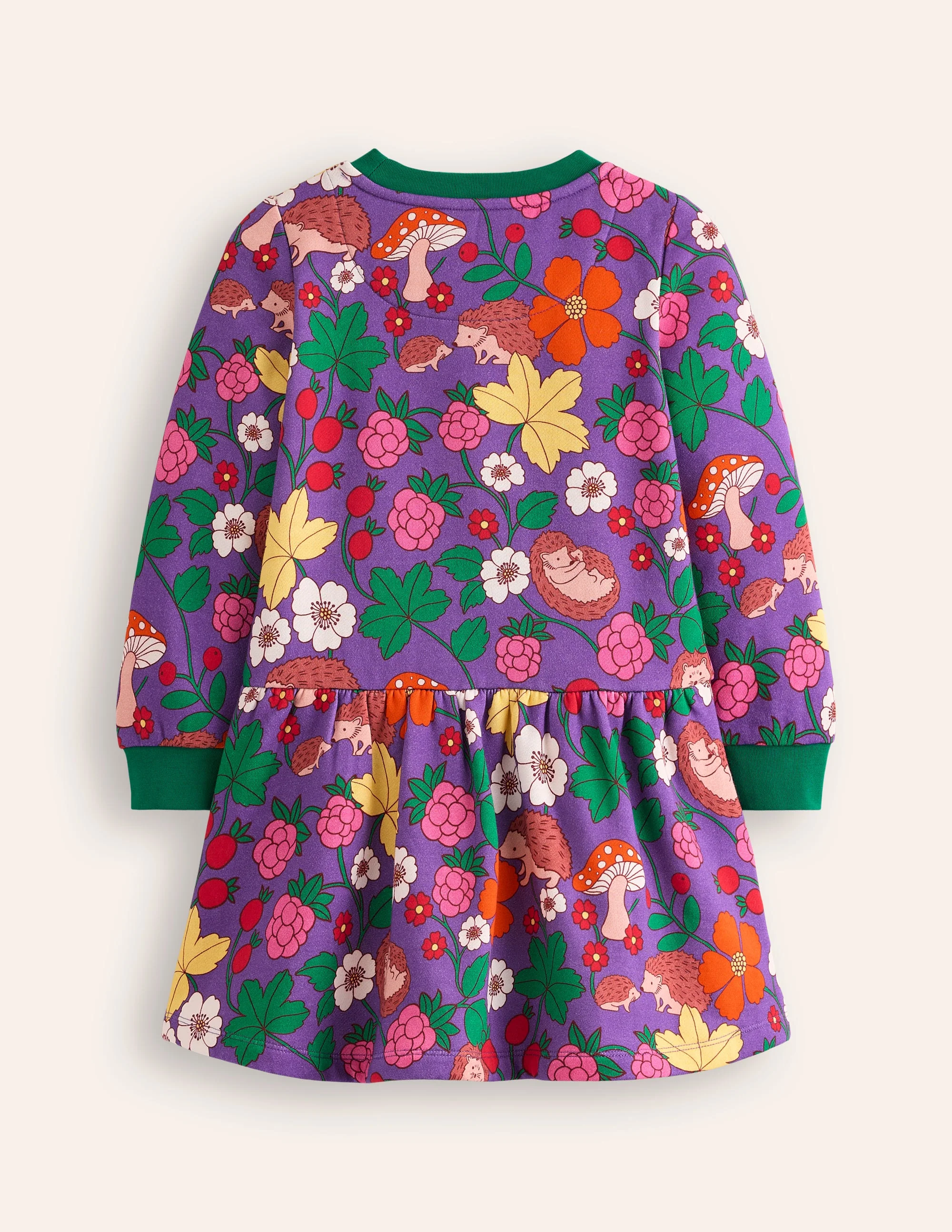 Kuscheliges, bedrucktes Sweatshirt-Kleid-Lila Topas Igel - Image 2