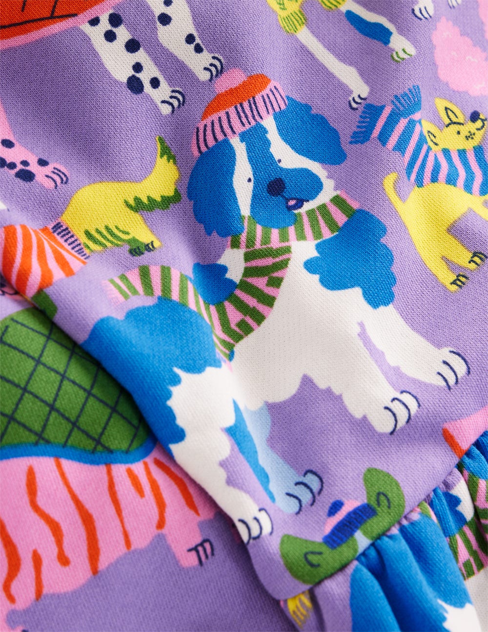 Kuscheliges Sweatshirt-Kleid-Eierschalenblau Hunde im Winteroutfit - Image 3