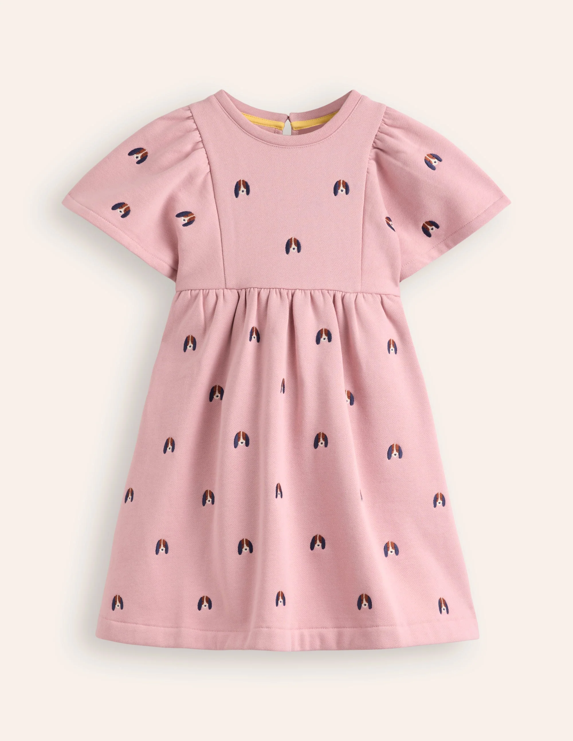 Kuscheliges Sweatshirt-Kleid mit Stickerei-Vintage-Rosa Welpen - Image 5