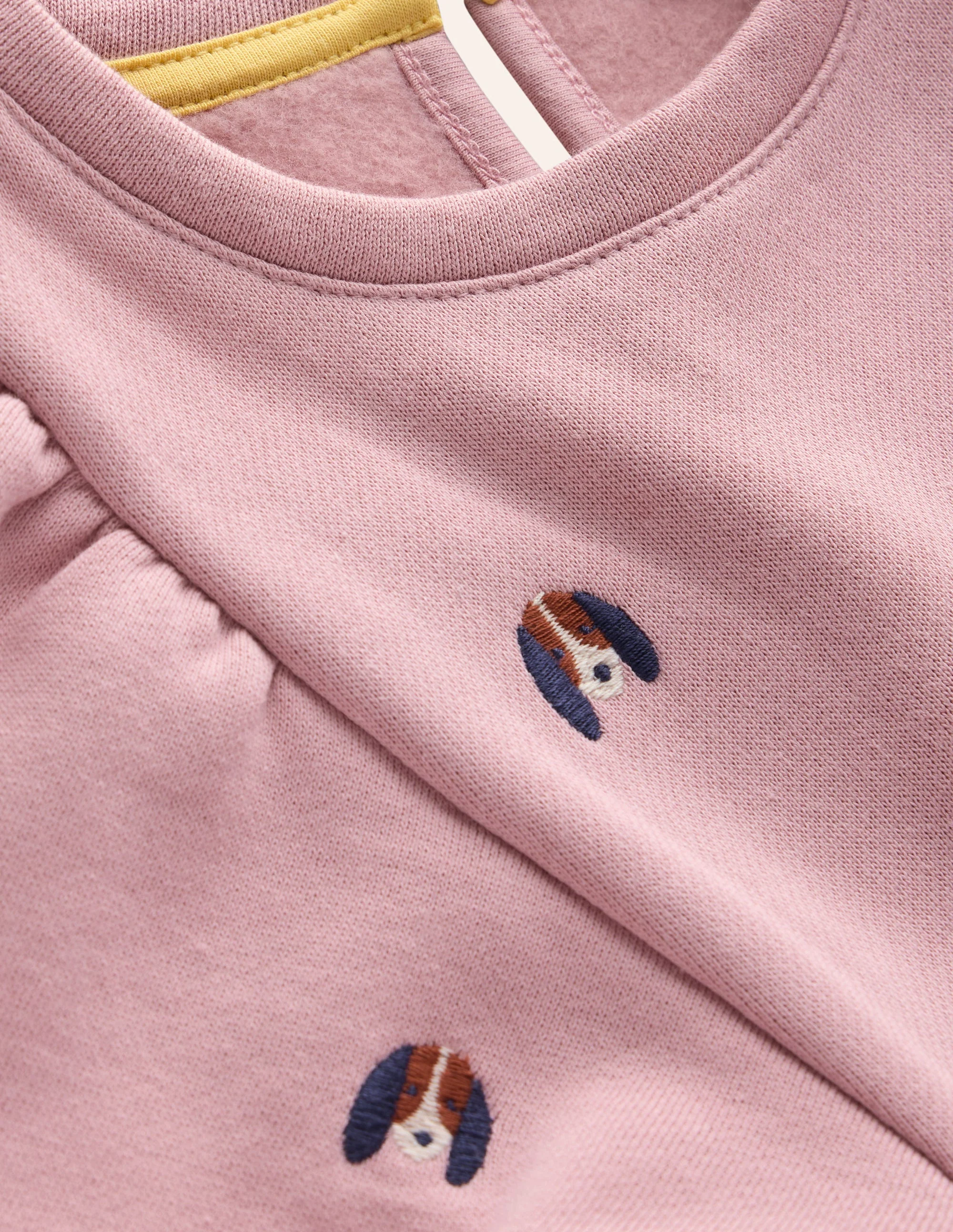 Kuscheliges Sweatshirt-Kleid mit Stickerei-Vintage-Rosa Welpen - Image 7