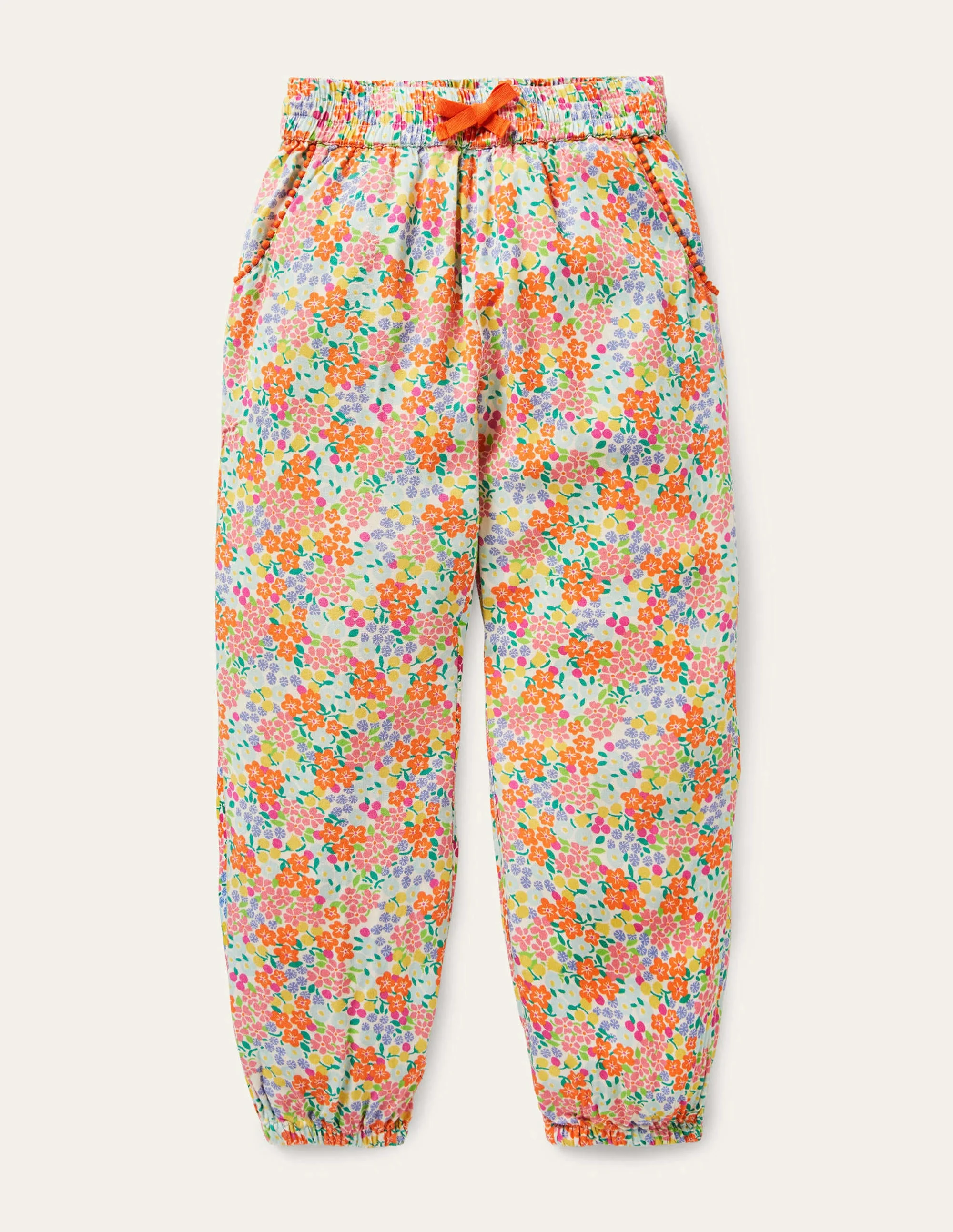 Lässige gemusterte Webhose-Bunt, Tropisches Blumenmuster