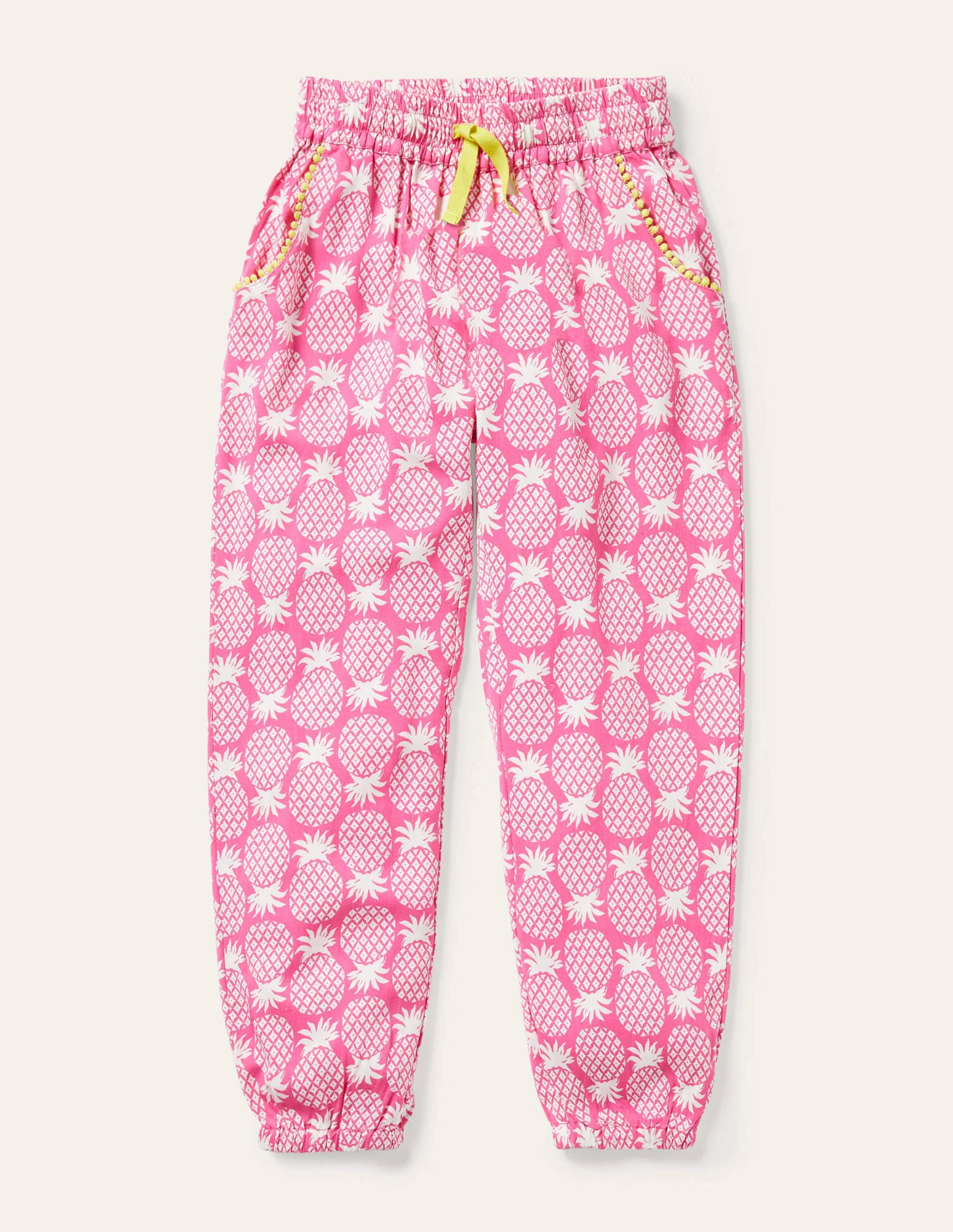 Lässige gemusterte Webhose-Pink, Geometrisches Ananasmuster
