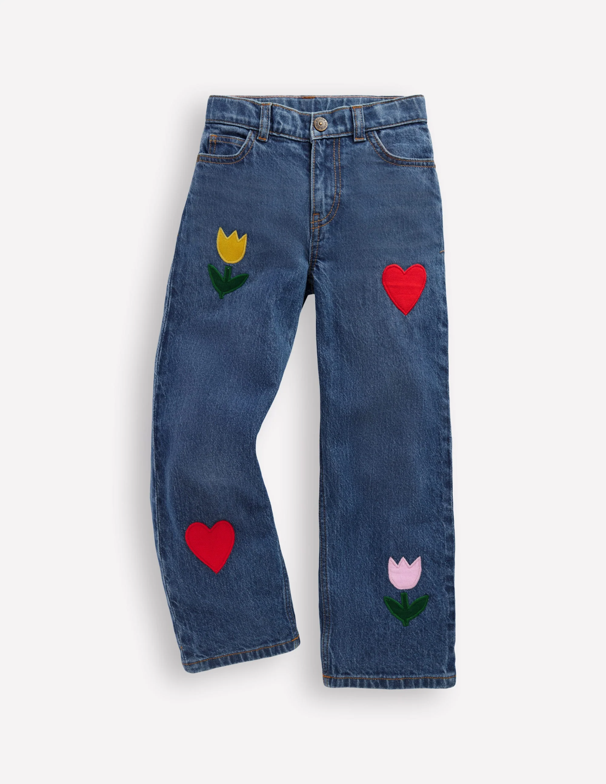 Lässige Jeans-Medium Vintage Applikation - Image 5