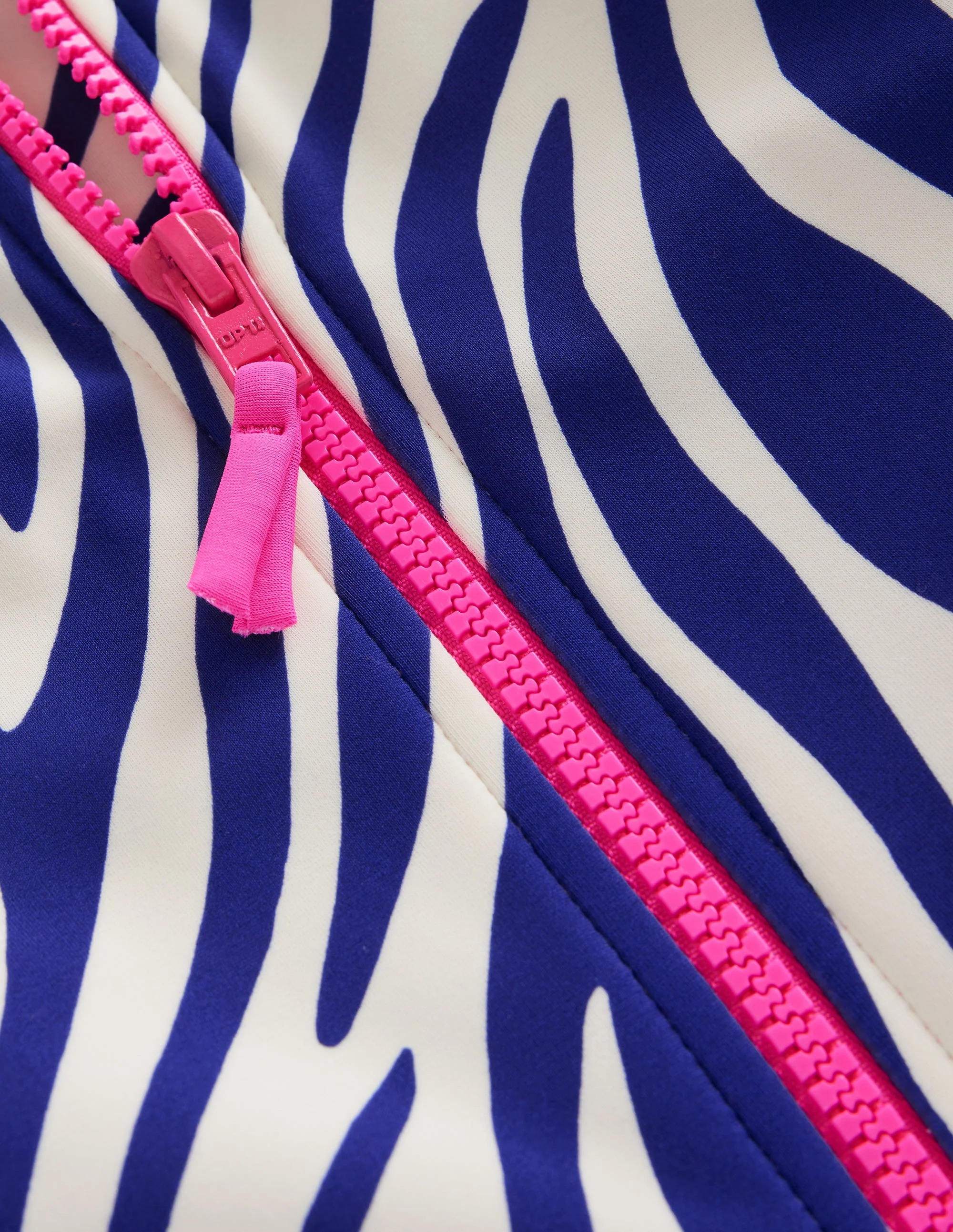 Langärmeliger Badeanzug-Saphirblau Zebra - Image 3