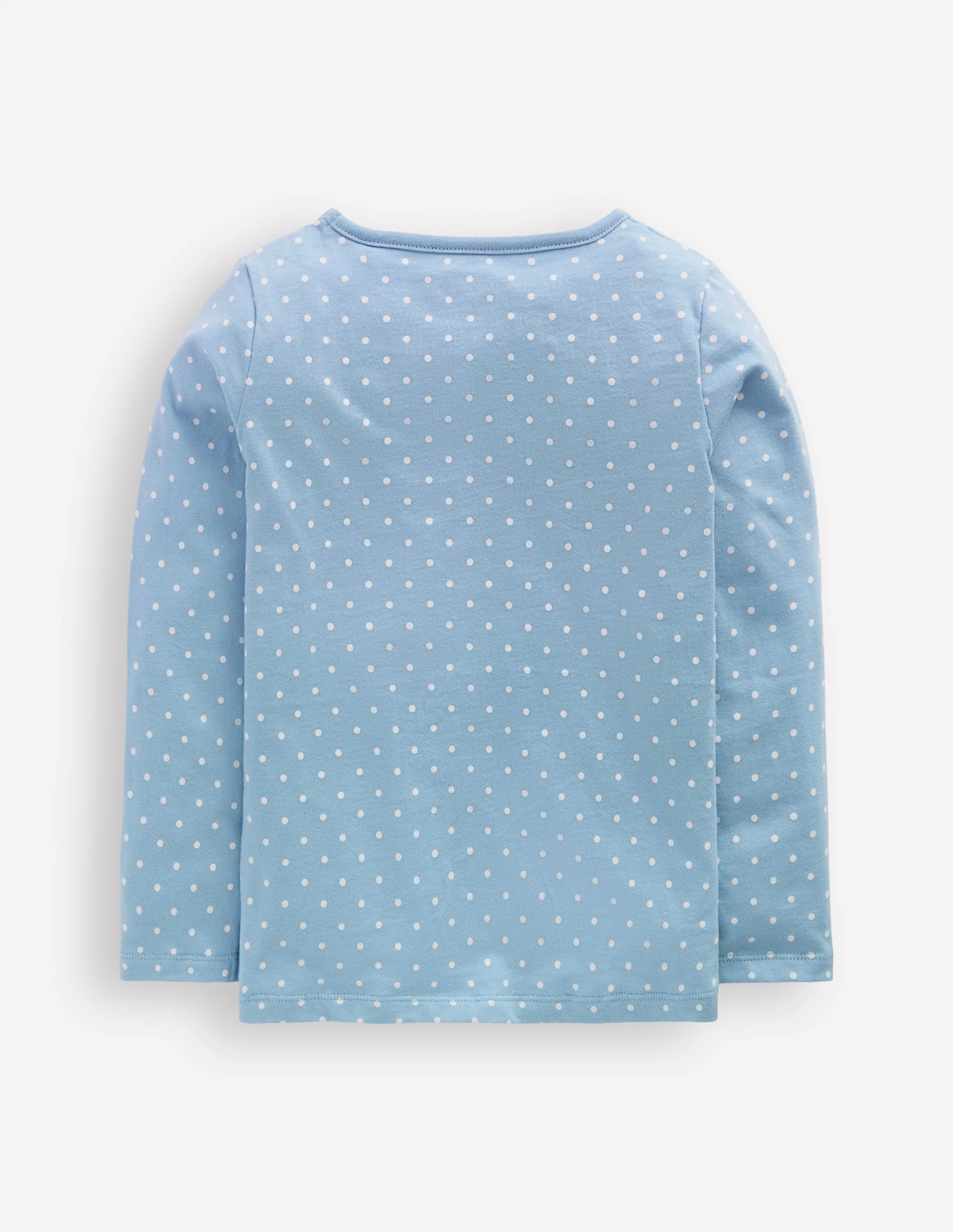 Langärmeliges Bouclé-T-Shirt-Gletscherblau Punkte Ostern - Image 2