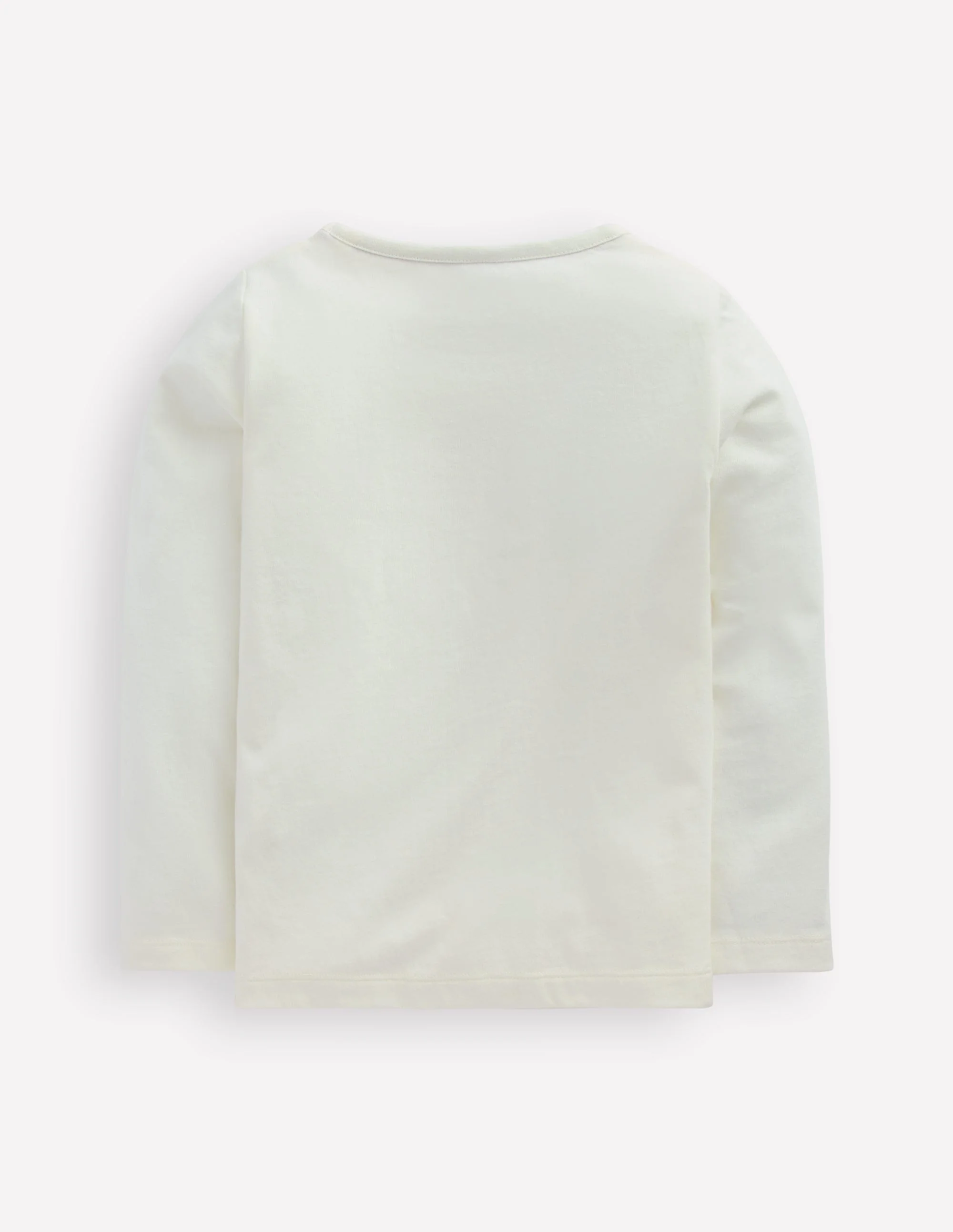 Langärmeliges Bouclé-T-Shirt-Naturweiß, Erdbeeren - Image 2