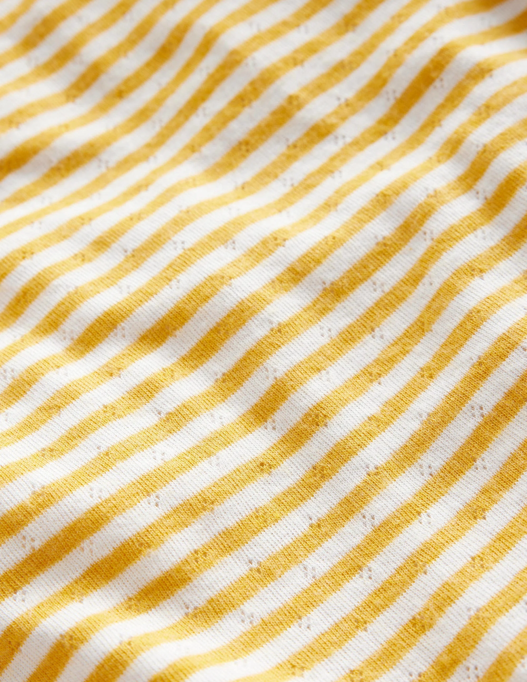 Langärmeliges Oberteil mit Pointelle-Muster-Honigwabe/Naturweiß - Image 3