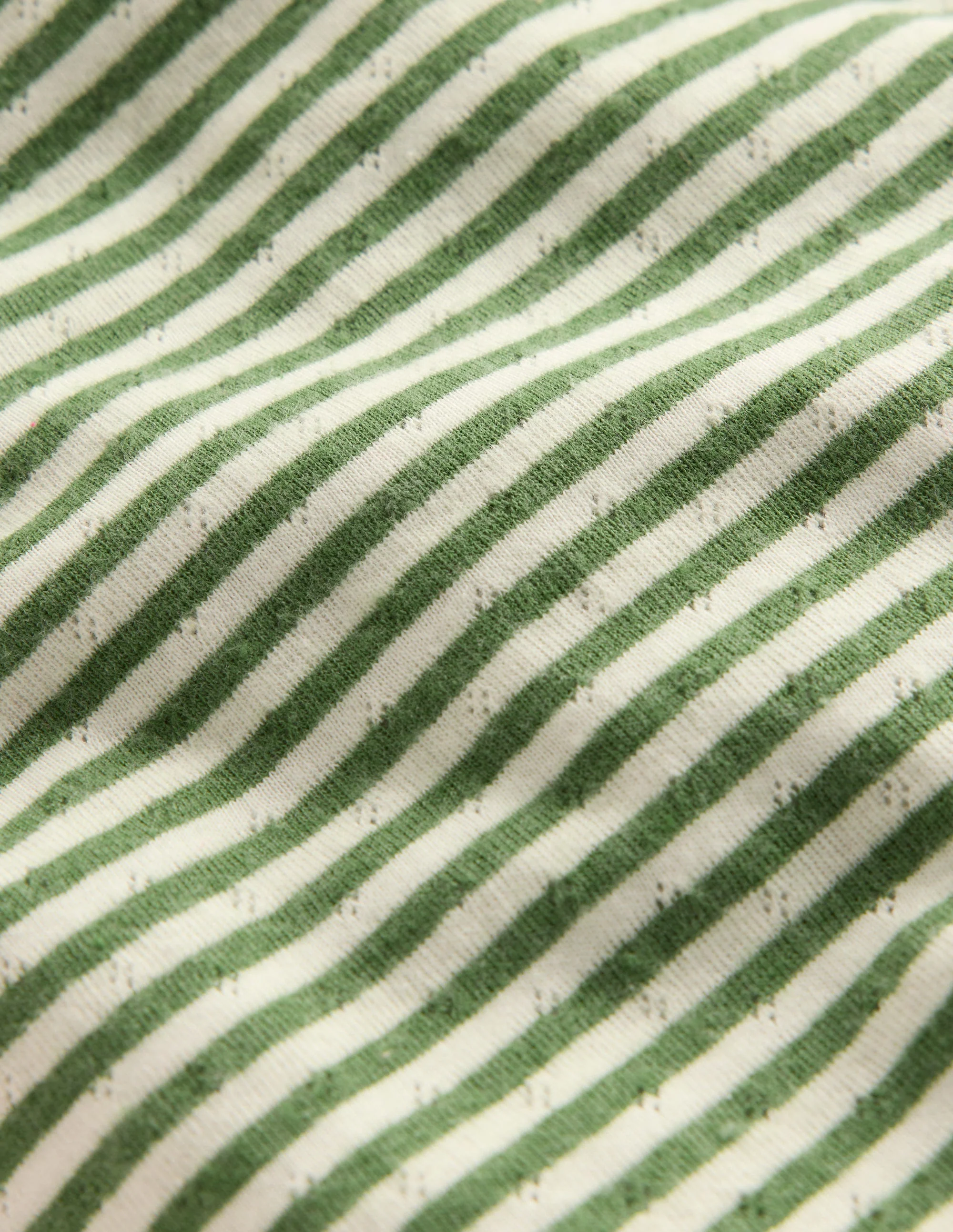 Langärmeliges Oberteil mit Pointelle-Muster-Safarigrün Streifen - Image 3