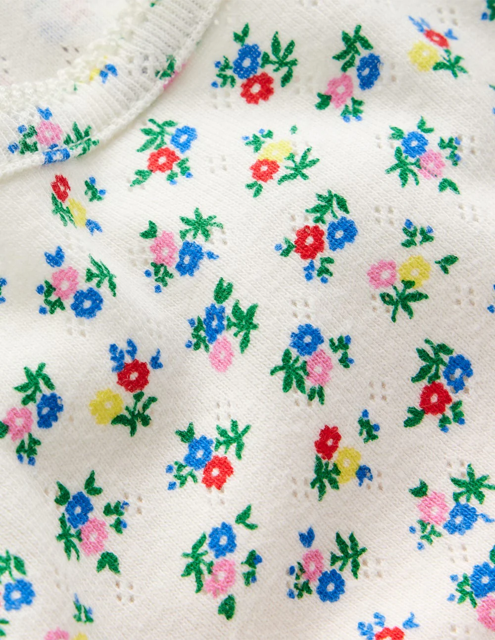 Langärmeliges Oberteil mit Pointelle-Muster-Sanftes Naturweiß Blümchen - Image 6