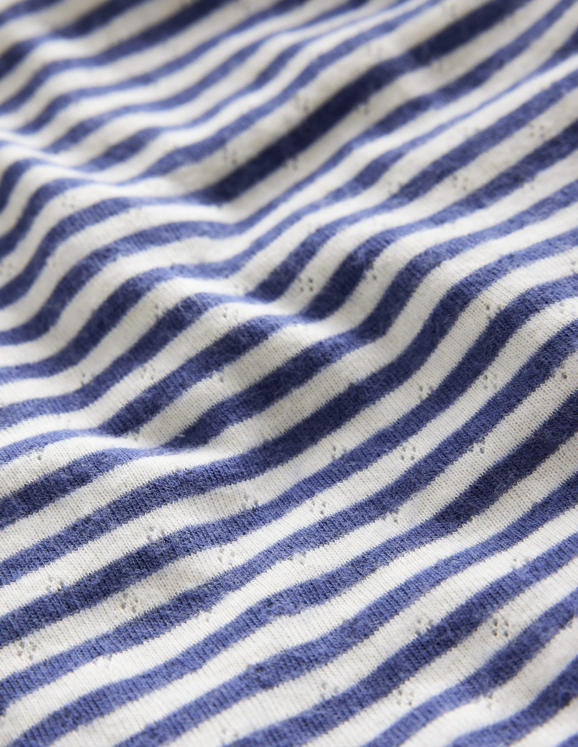 Langärmeliges Oberteil mit Pointelle-Muster-Steuerbordblau/Sanftes Naturweiß - Image 3
