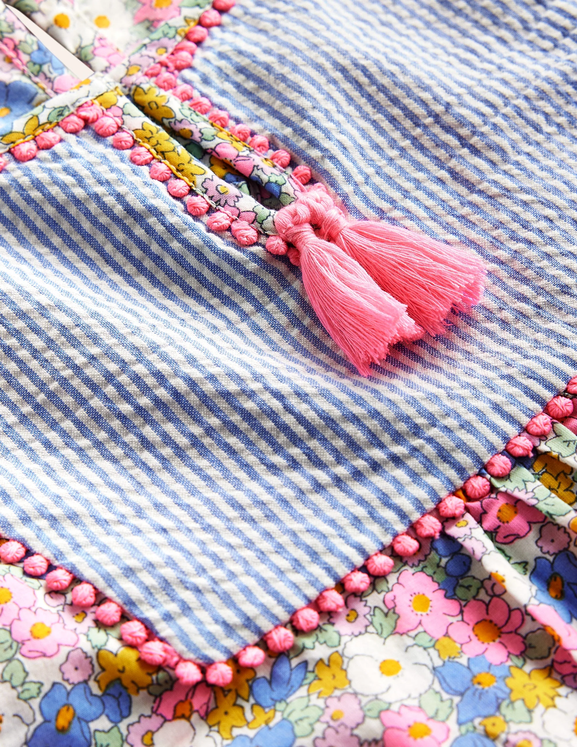 Langärmliger Kaftan mit Muster-Festivalrosa Nautisch Floral - Image 3