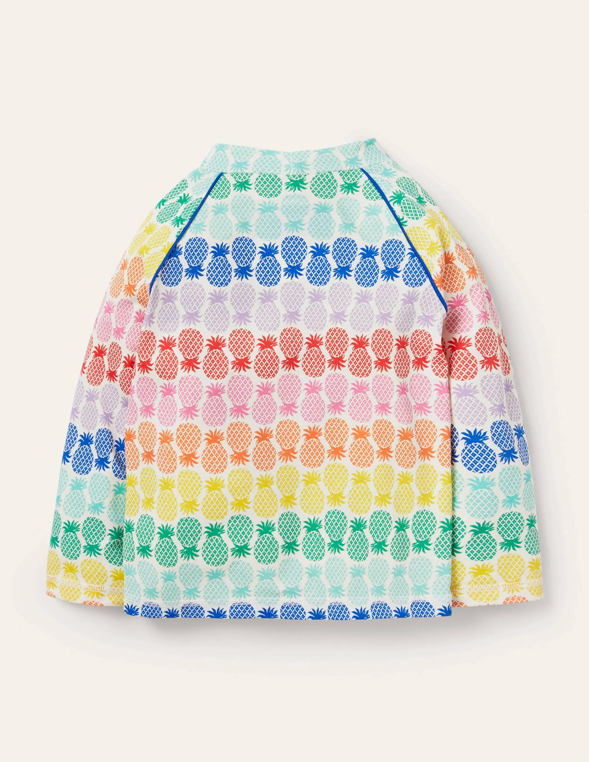 Langärmliges Badeshirt-Bunt, Geometrisches Ananasmuster in Regenbogenfarben - Image 2