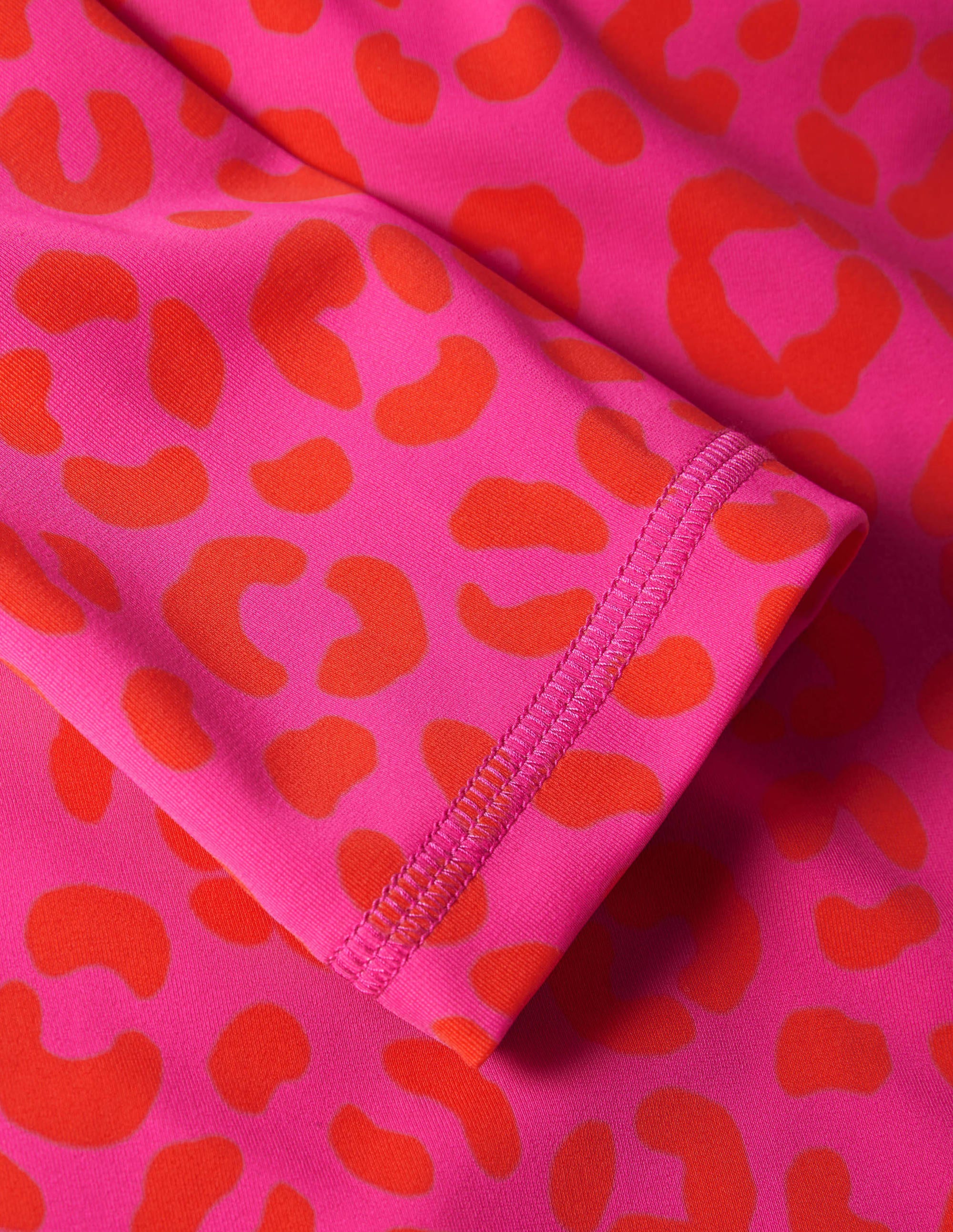 Langärmliges Badeshirt-Fuchsienrosa, Leopardenmuster - Image 2