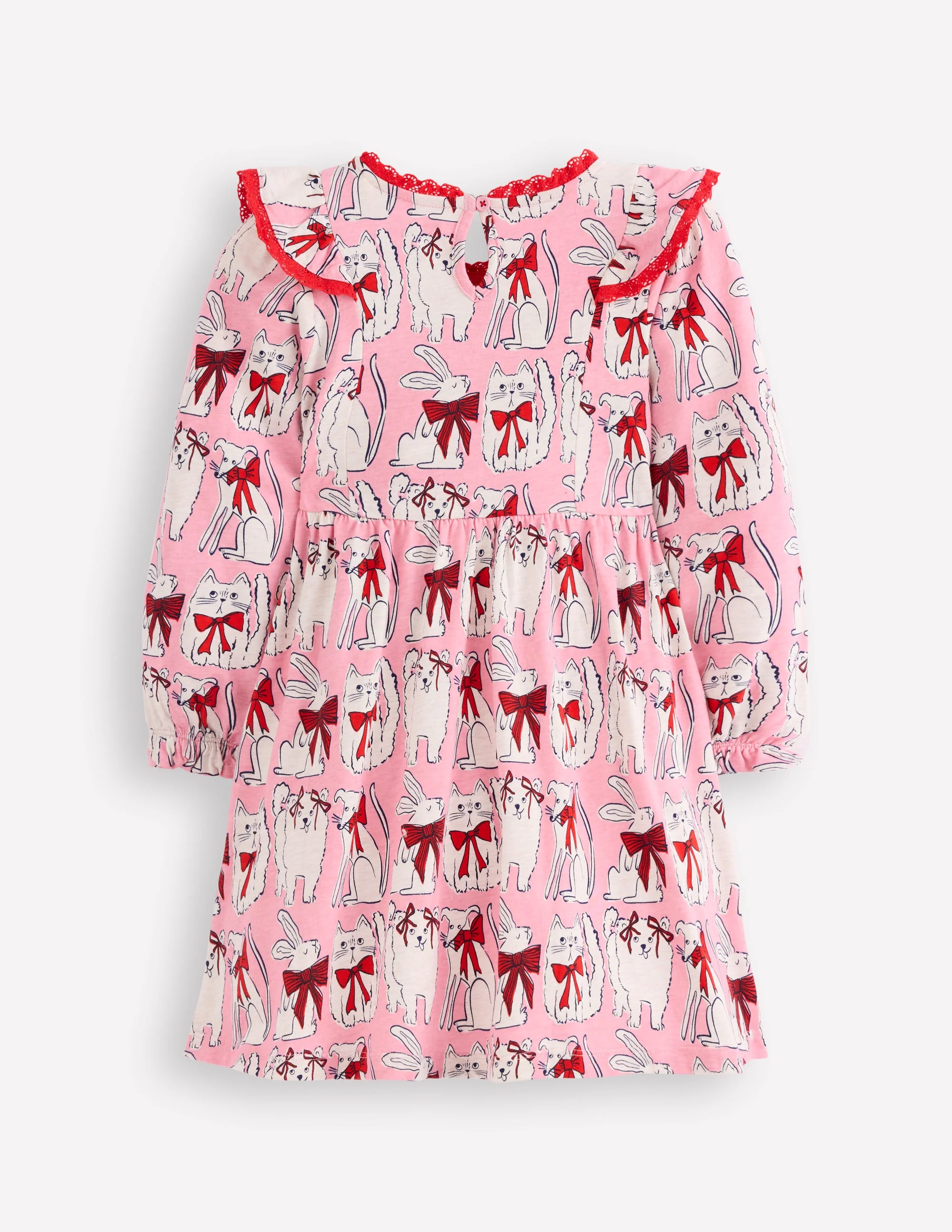 Langärmliges Rüschenkleid-Kaugummirosa Lieblingstiere - Image 2