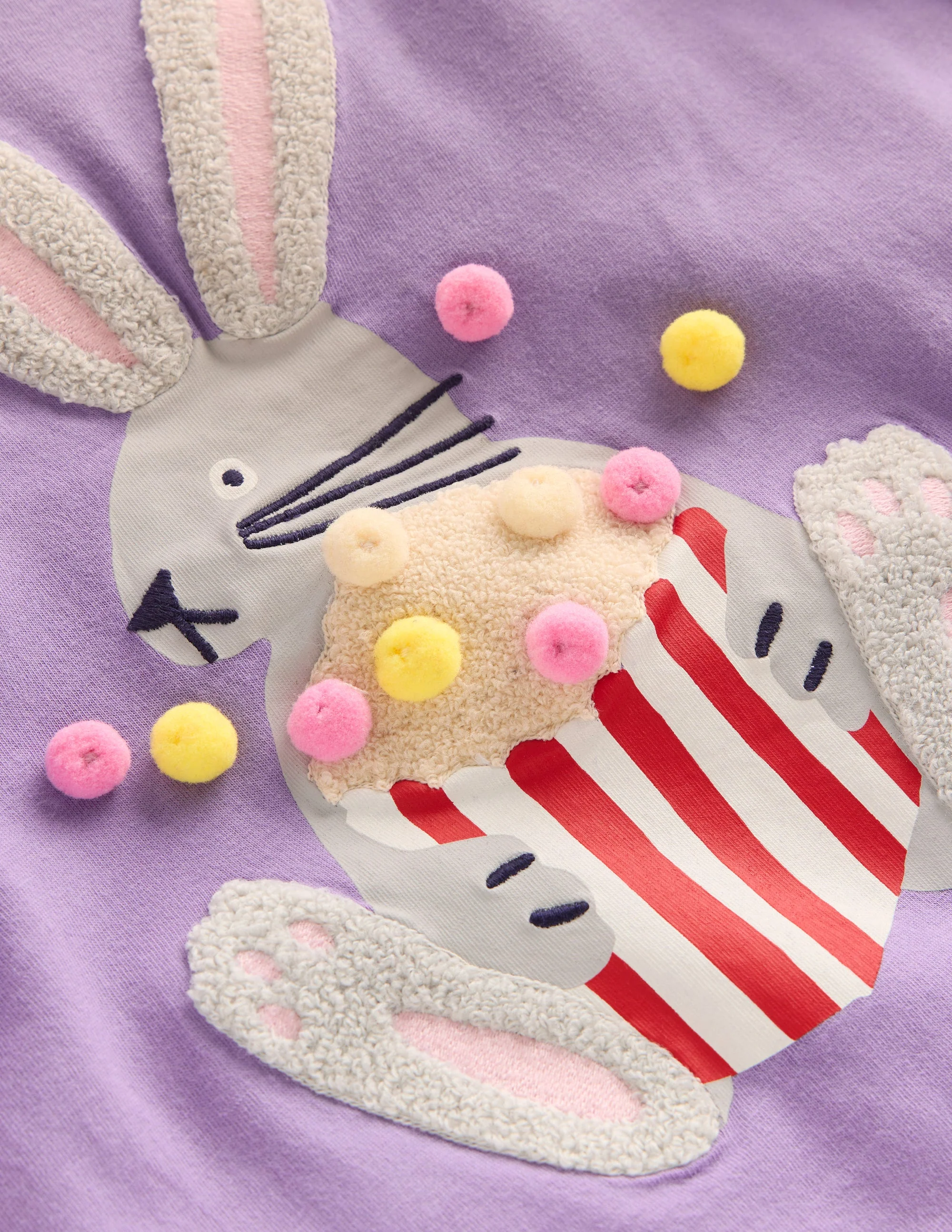 Langarmshirt aus Bouclé-Asternlila Popcorn Hase - Image 3