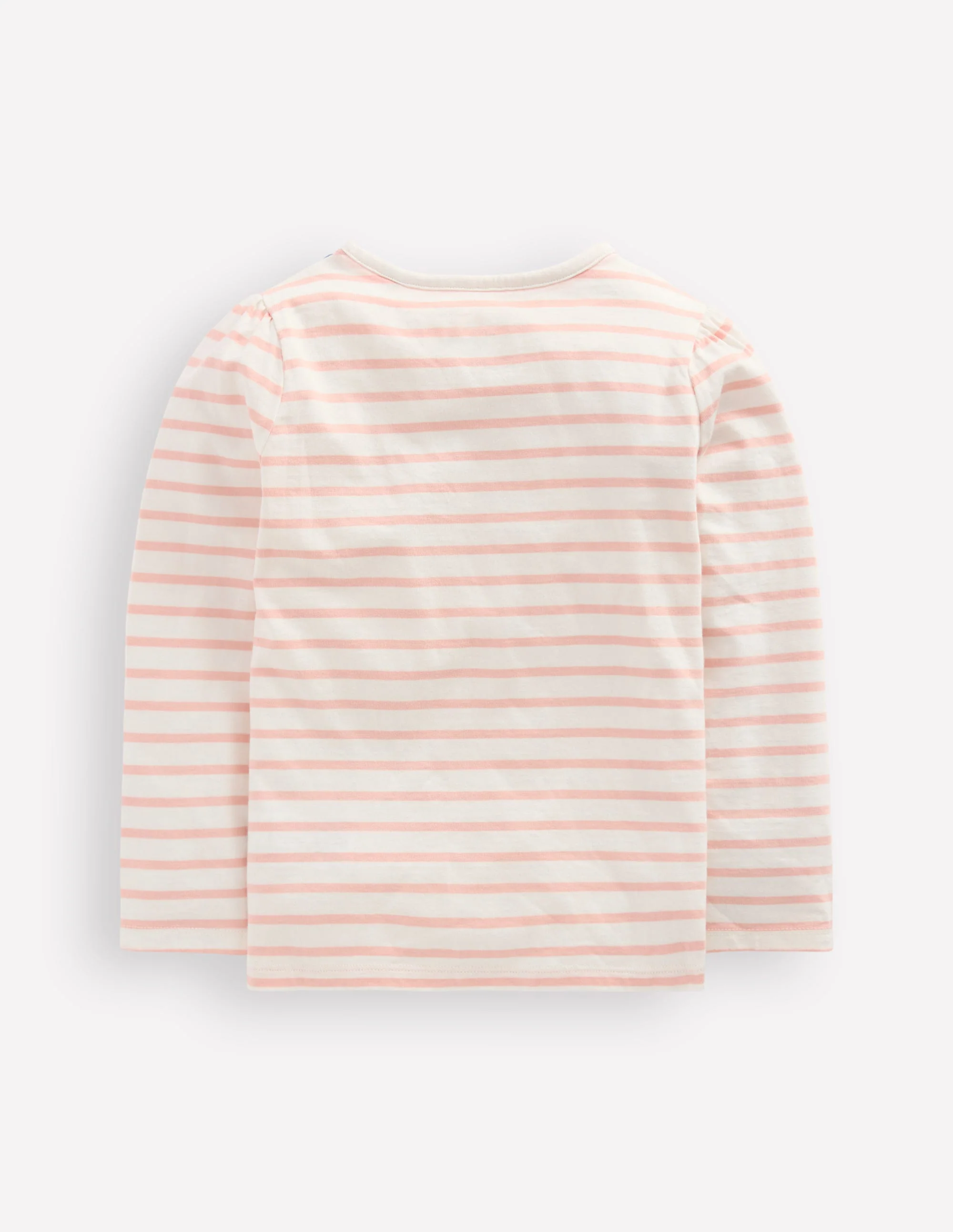 Langarmshirt mit Puffärmeln und Applikation-Lotus Halskette Streifen - Image 2