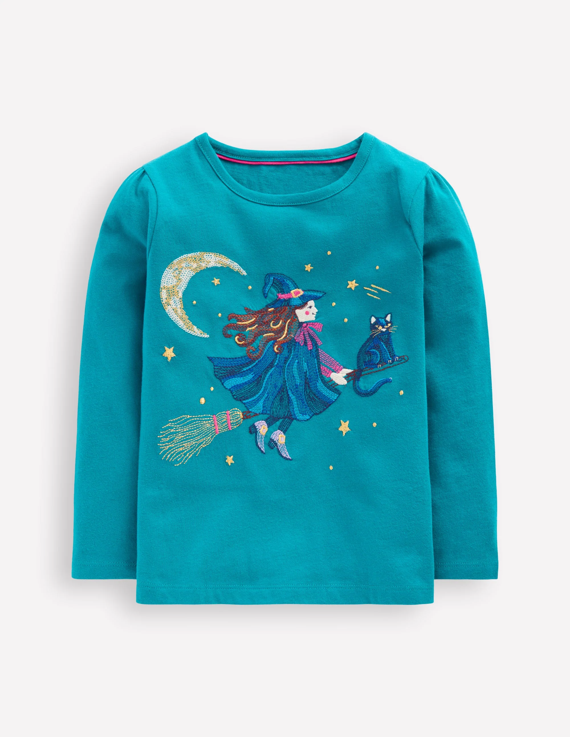 Langarmshirt mit Superstich-Design-Tiefseegrün Hexe
