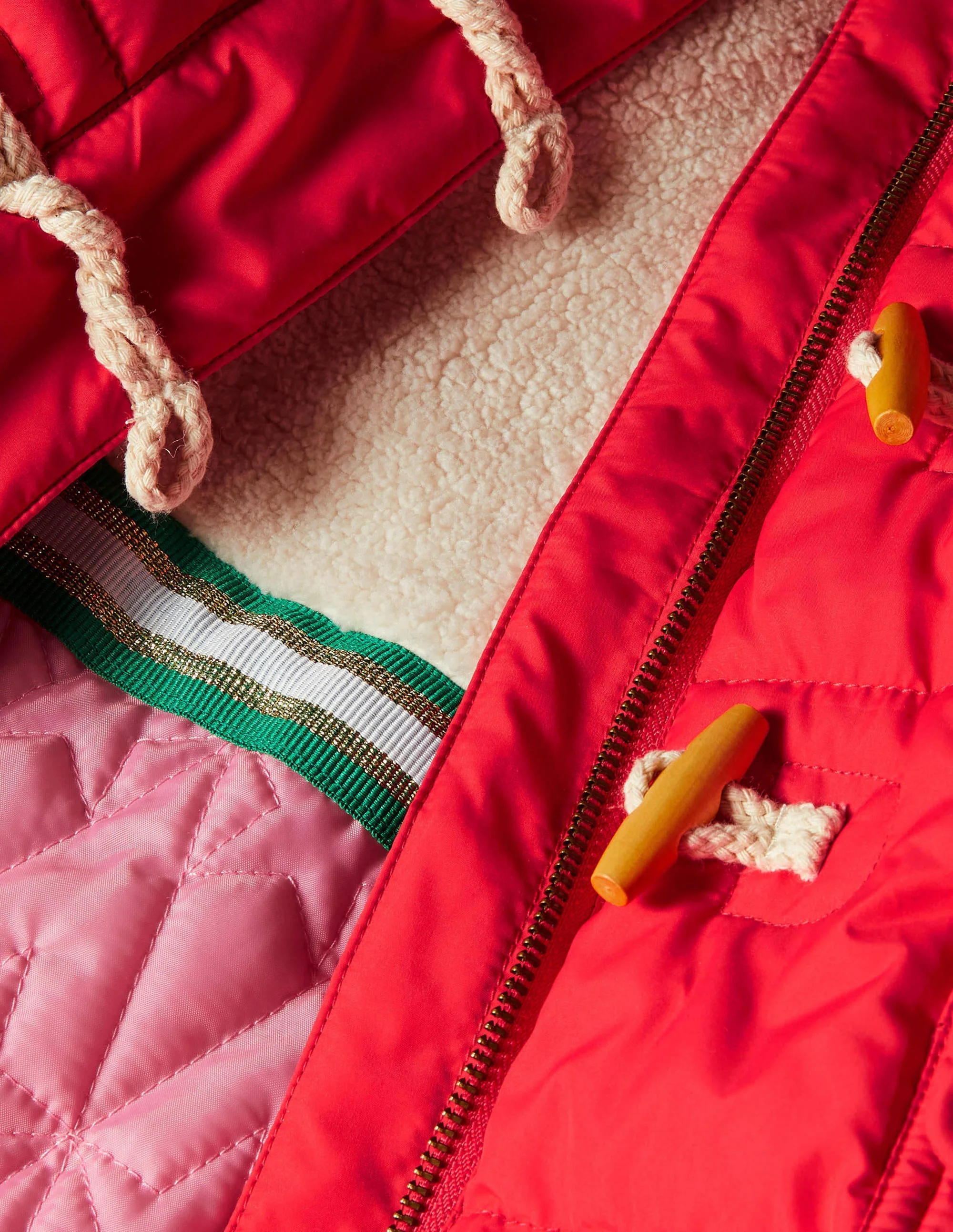 Lange Jacke mit Wattierung-Rockabilly-Rot - Image 3