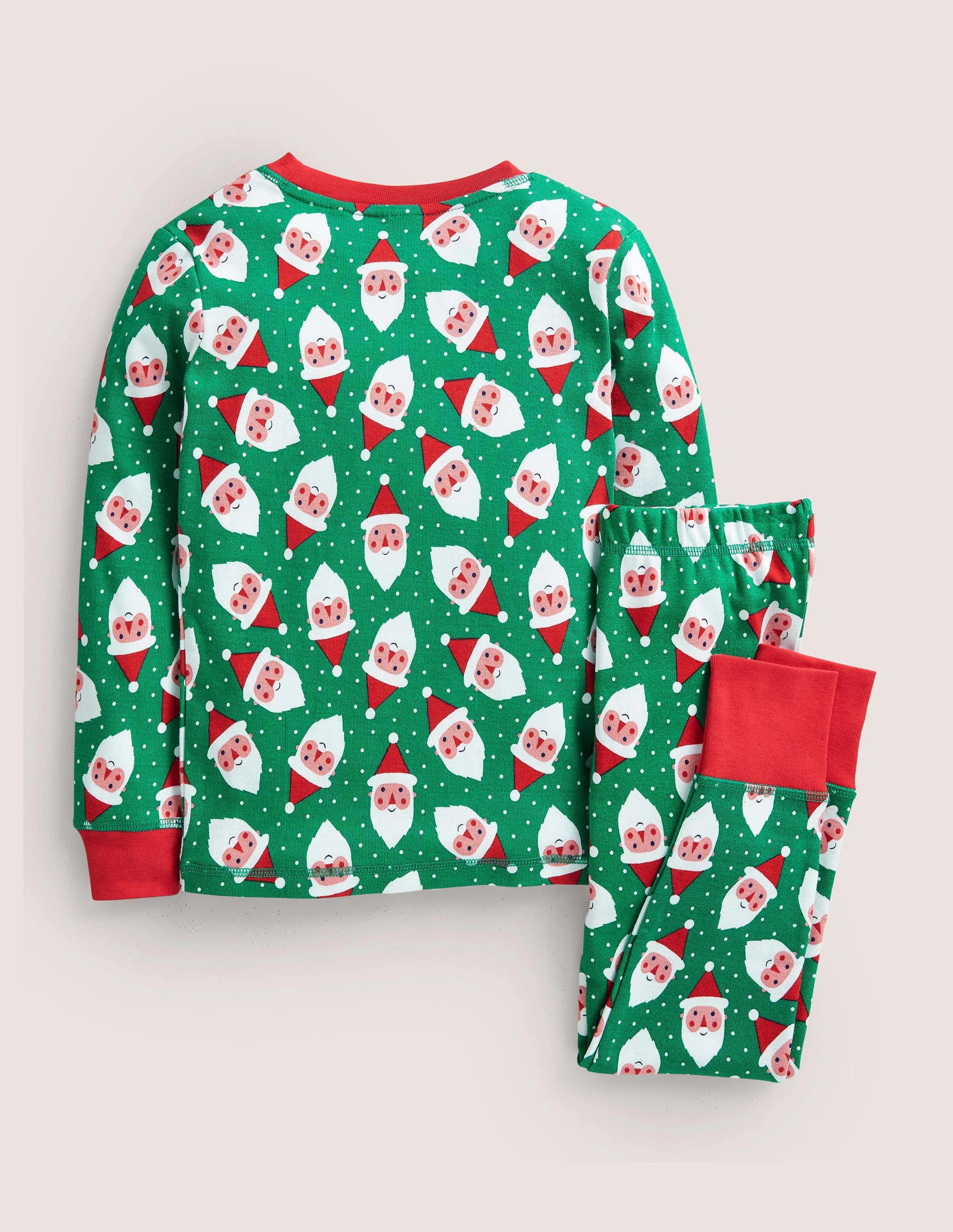 Langer Schlafanzug mit anliegender Passform-Waldgrün, Weihnachtsmänner - Image 2