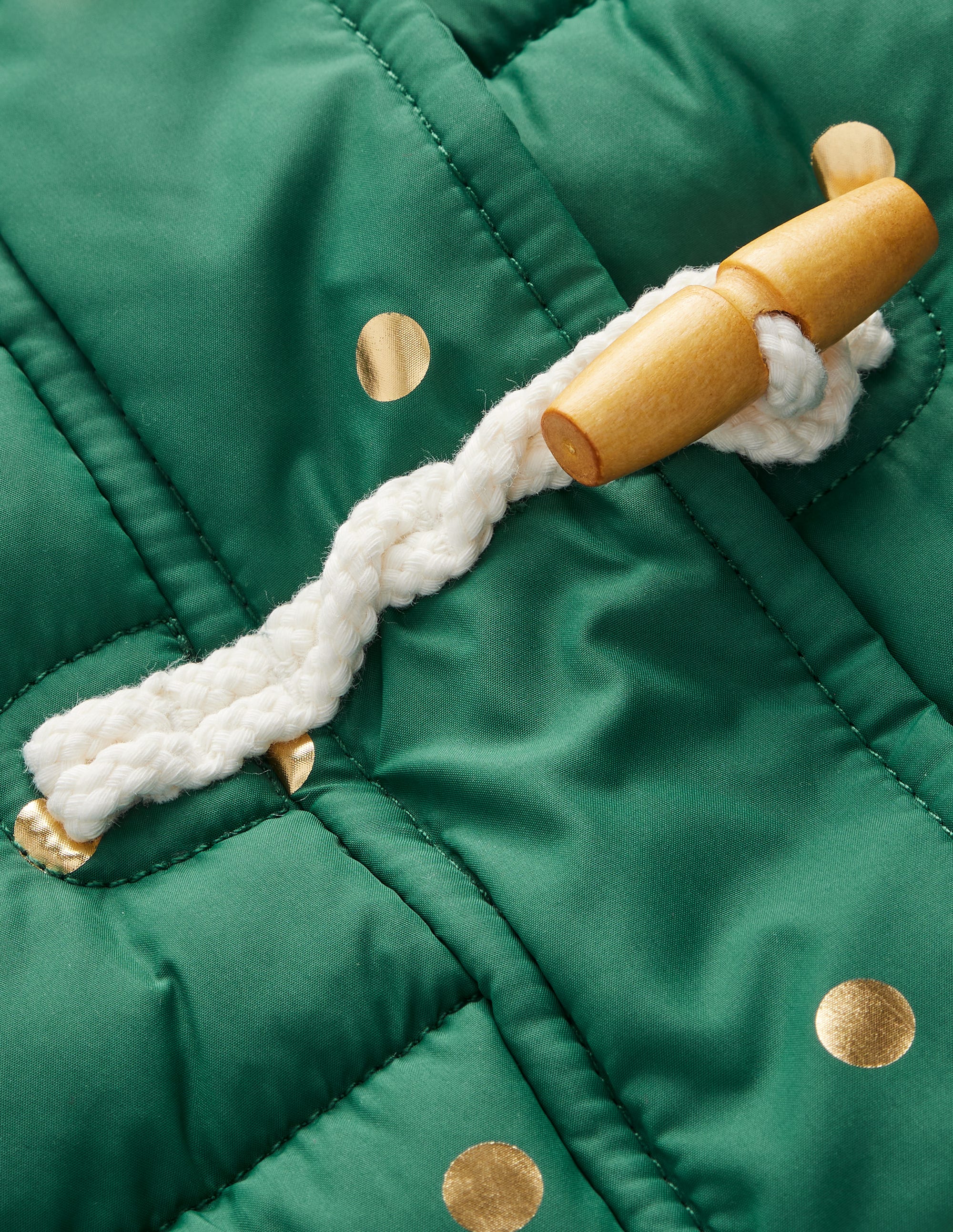 Langer wattierter Mantel-Juwelgrün Goldfolie Konfetti - Image 8