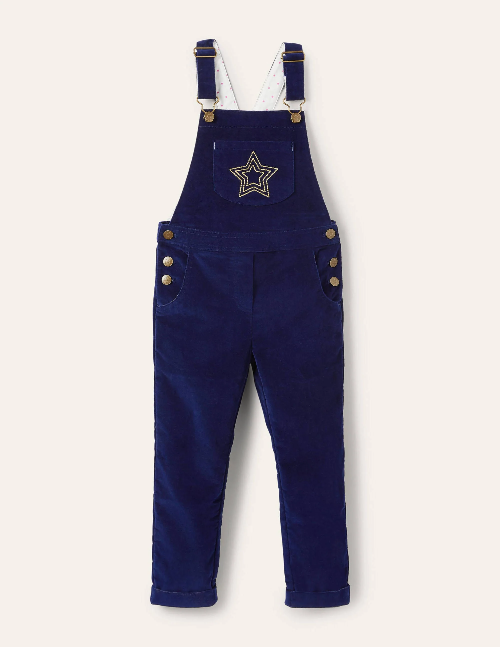 Latzhose aus Samt-Schuluniform-Navy