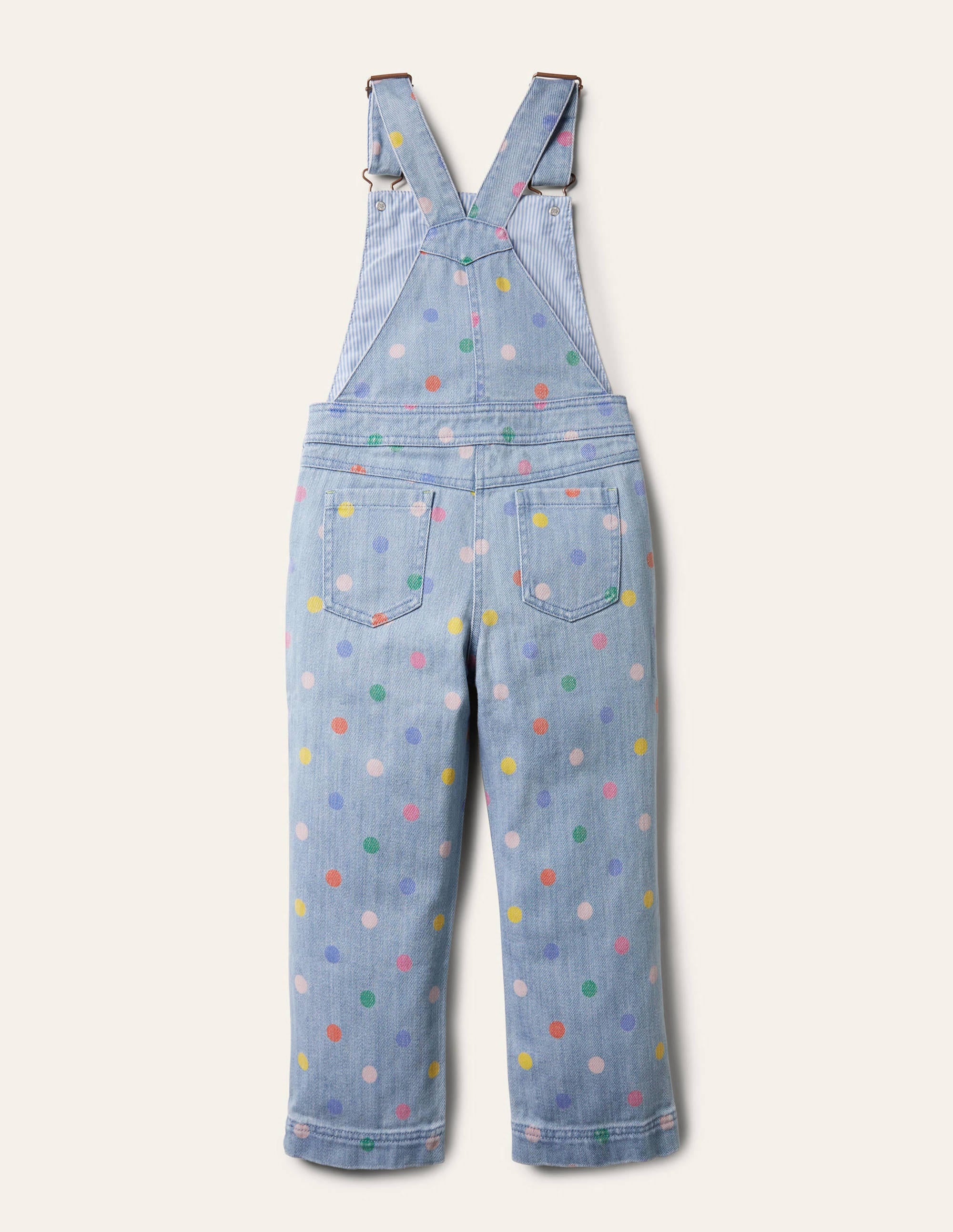 Latzhose mit Herzaufnäher-Faux-Uni, Bunte Tupfen - Image 2