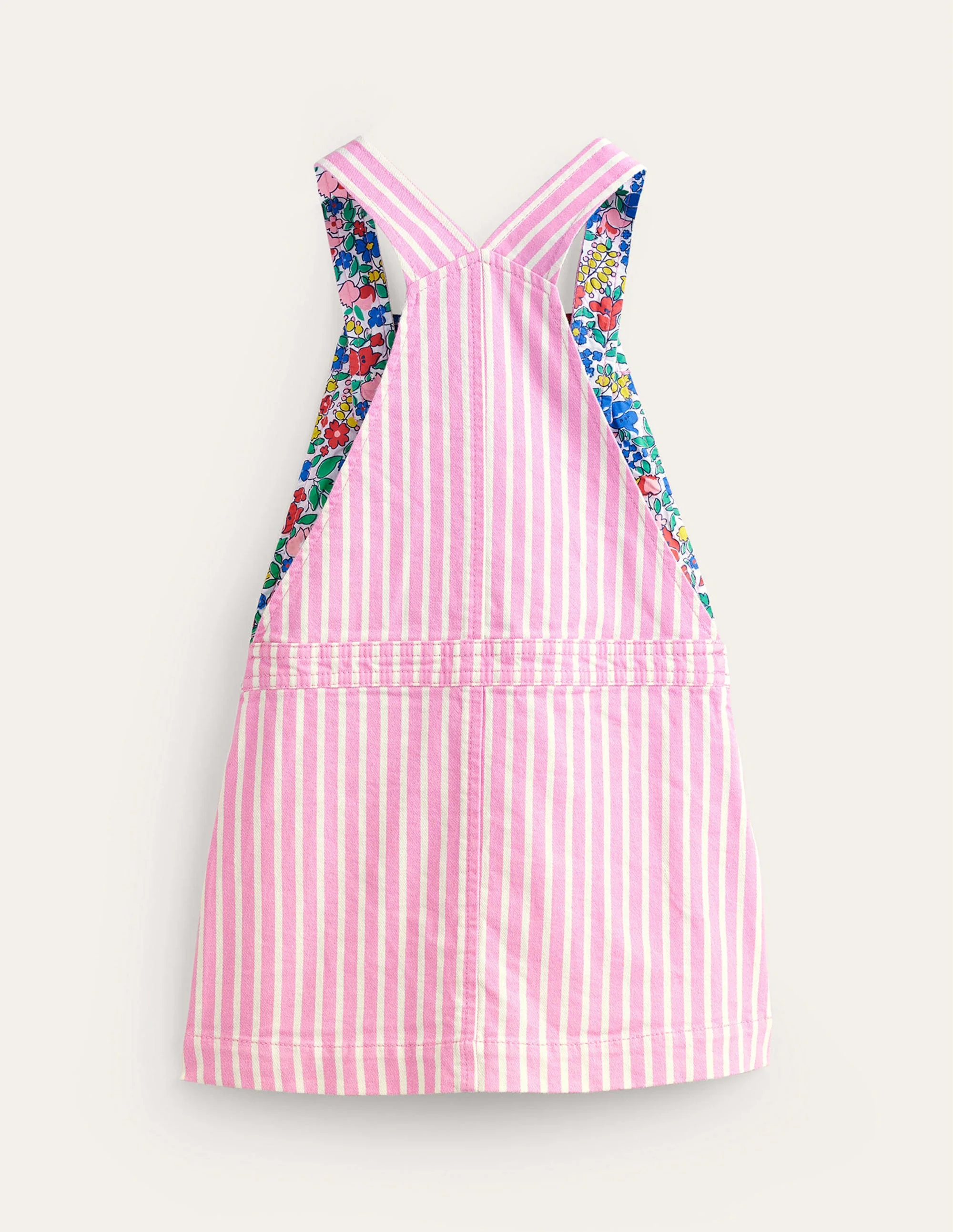 Latzkleid-Kosmos-Rosa/Naturweiß Streifen - Image 2
