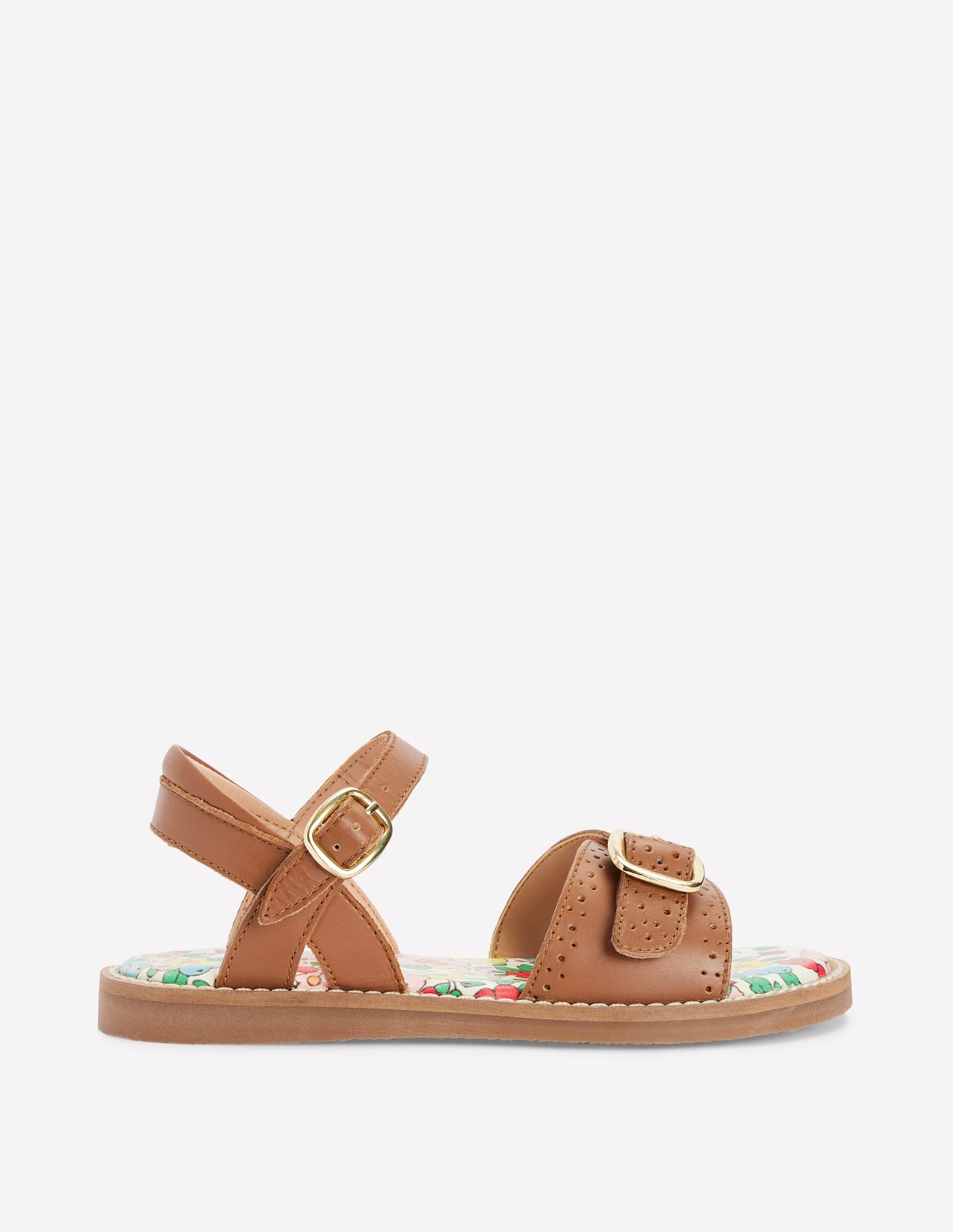 Ledersandalen mit Schnalle-Hellbraun