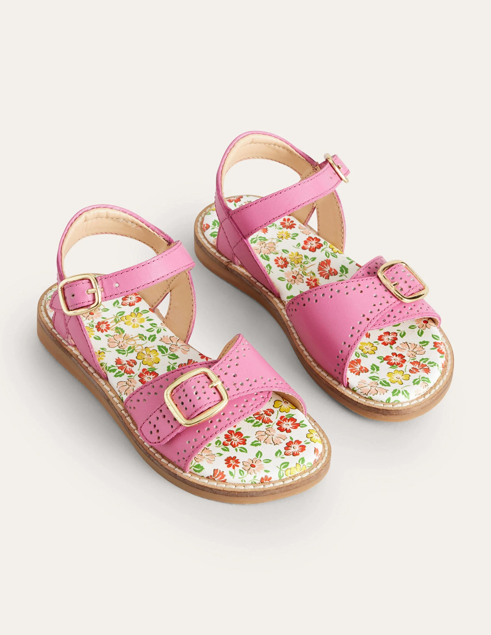 Ledersandalen mit Schnalle-Rosa - Image 2