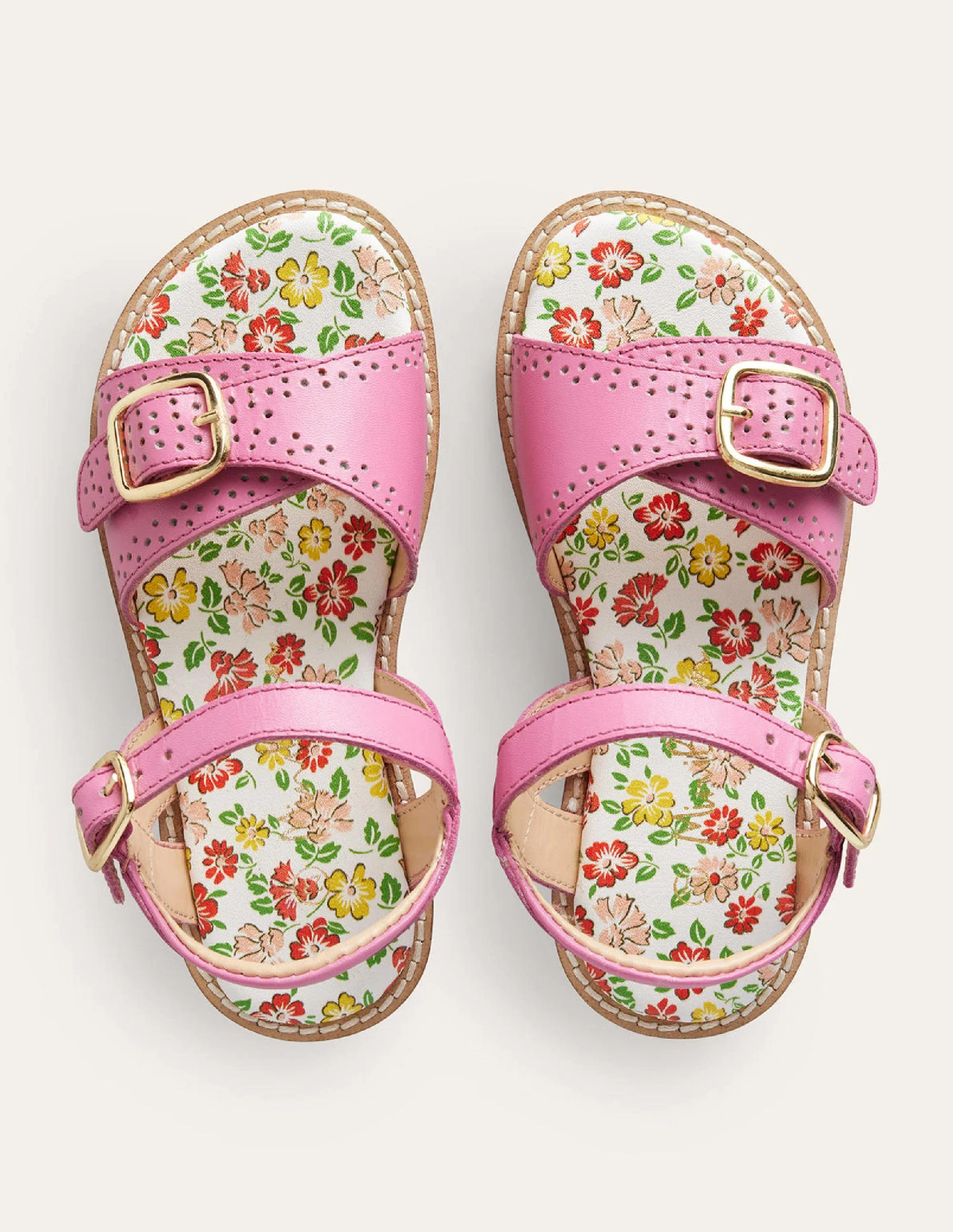 Ledersandalen mit Schnalle-Rosa - Image 4