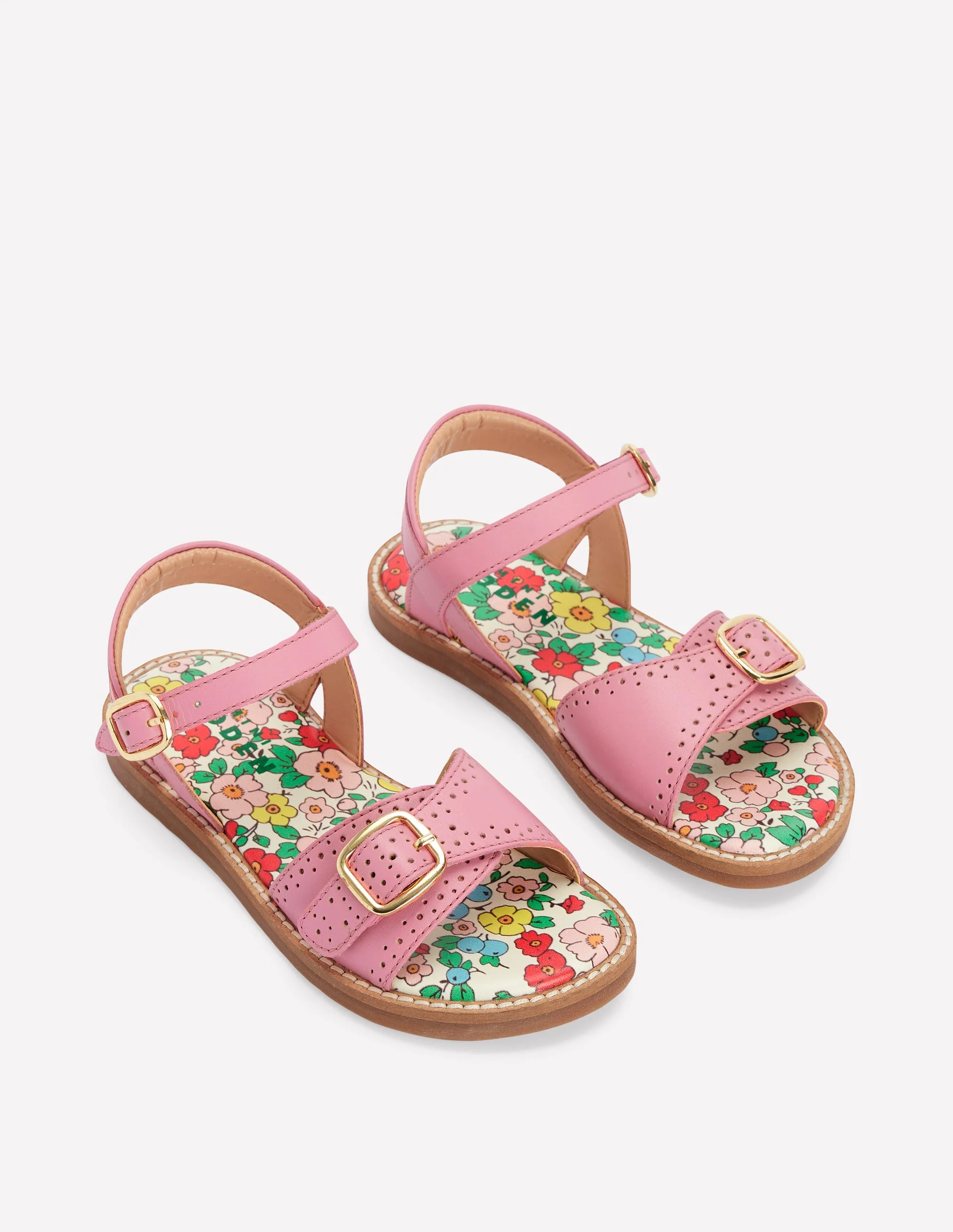 Ledersandalen mit Schnalle-Sea Pink - Image 2