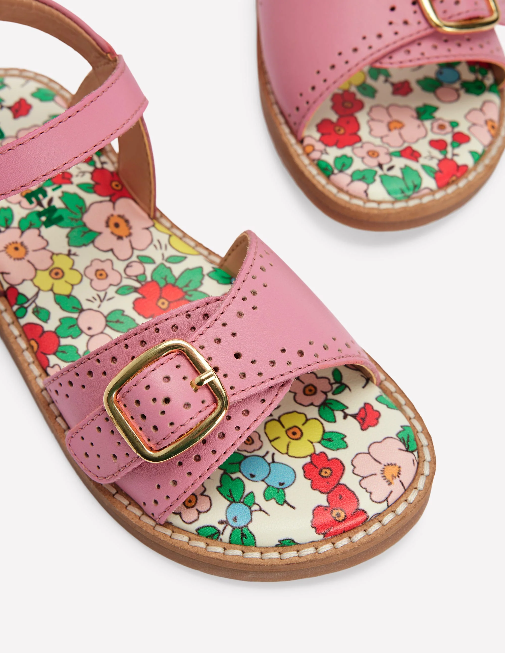 Ledersandalen mit Schnalle-Sea Pink - Image 3