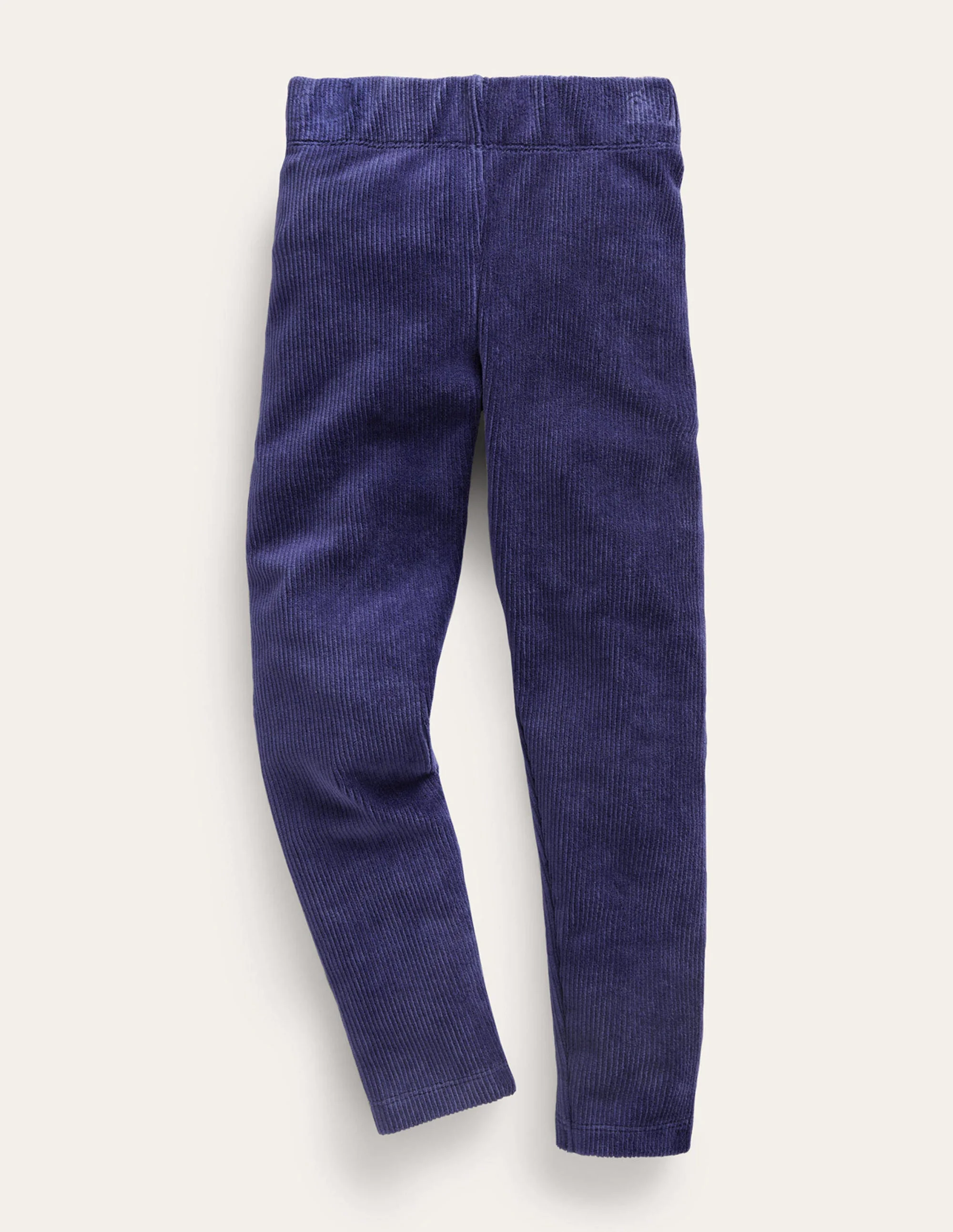 Leggings aus Velours-Rippstrick-Marineblau