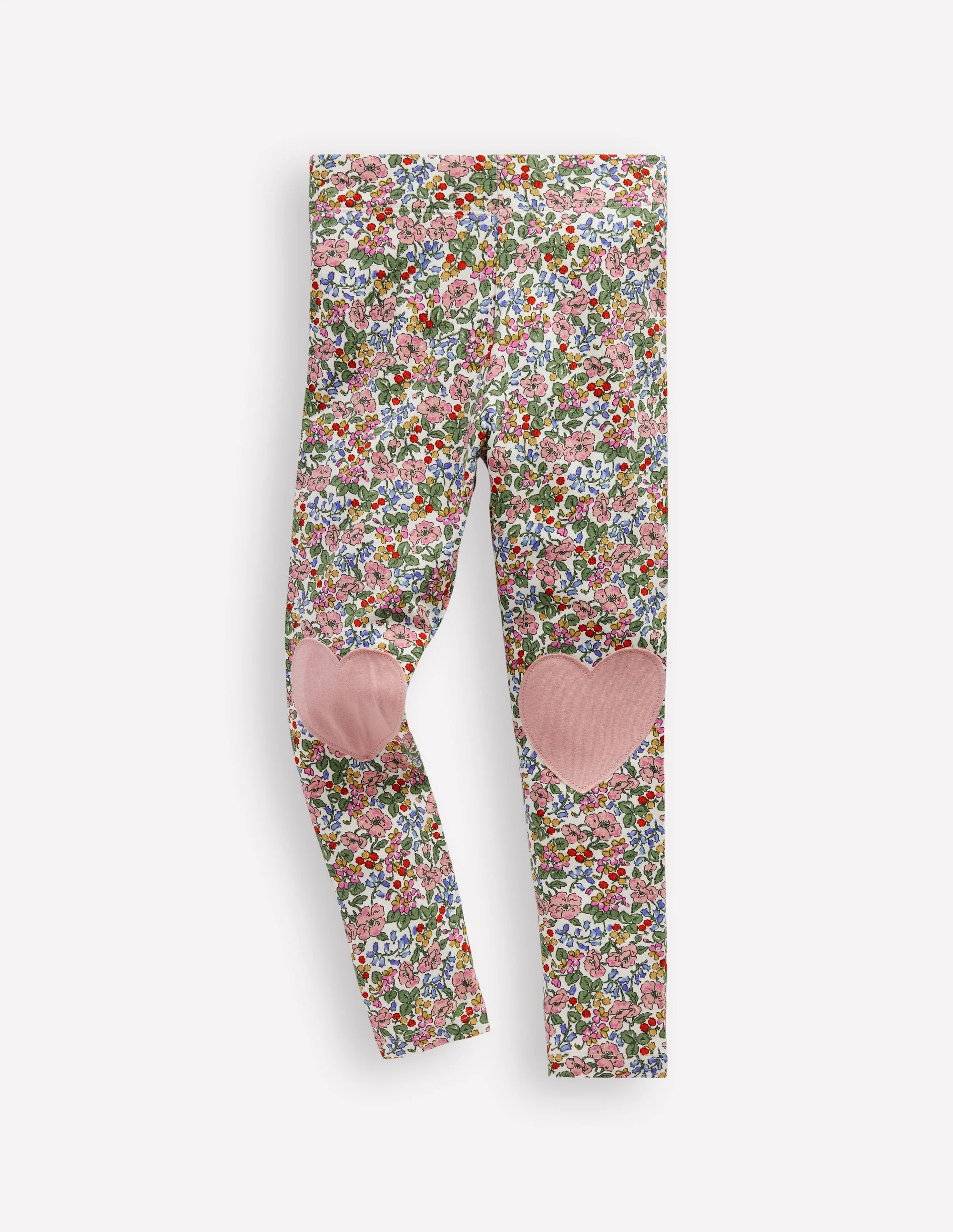 Leggings mit Applikationen-Weiches Naturweiß Beere Blumenmuster