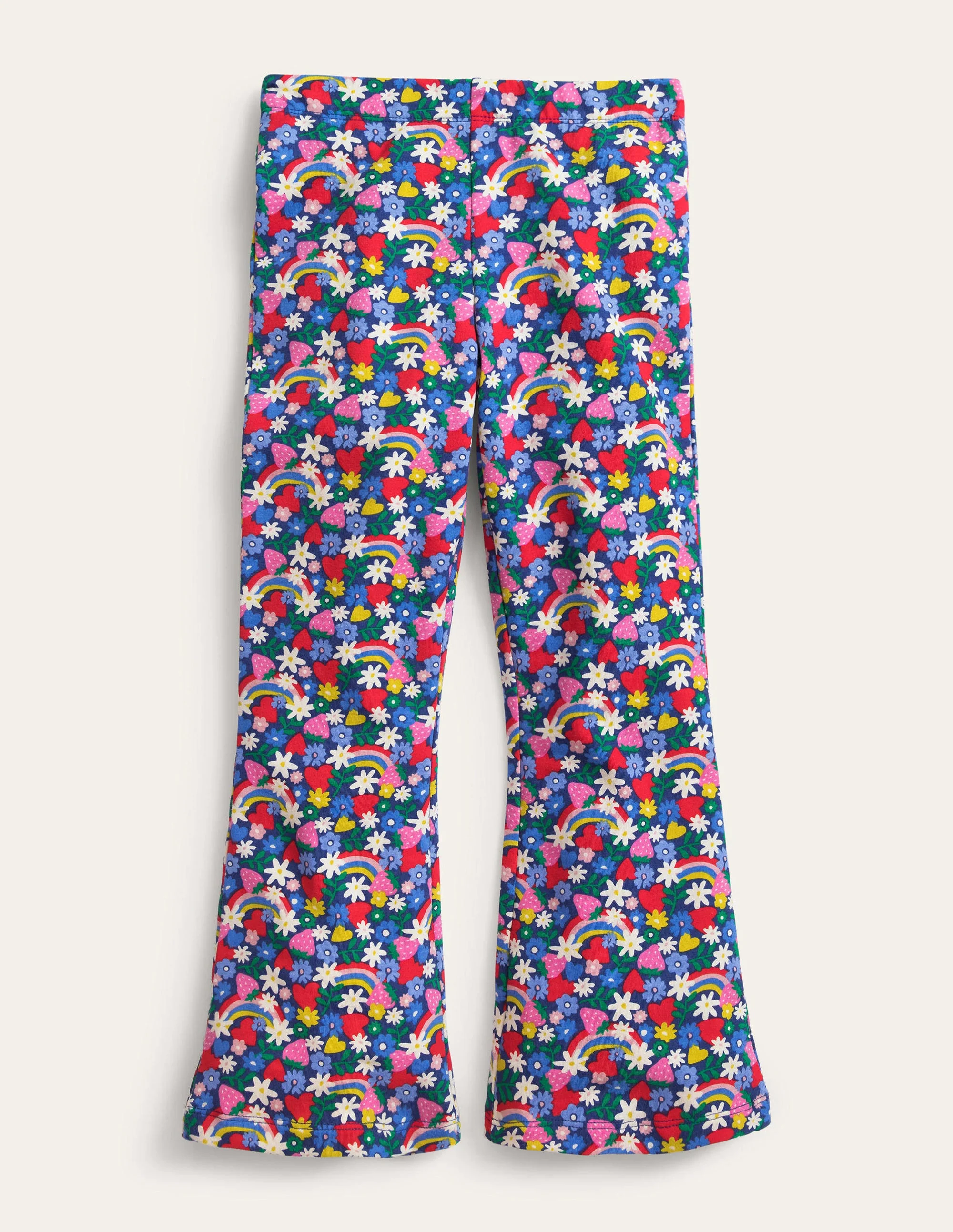 Leggings mit leichtem Schlag und Druck-Bunt, Regenbogenblumen
